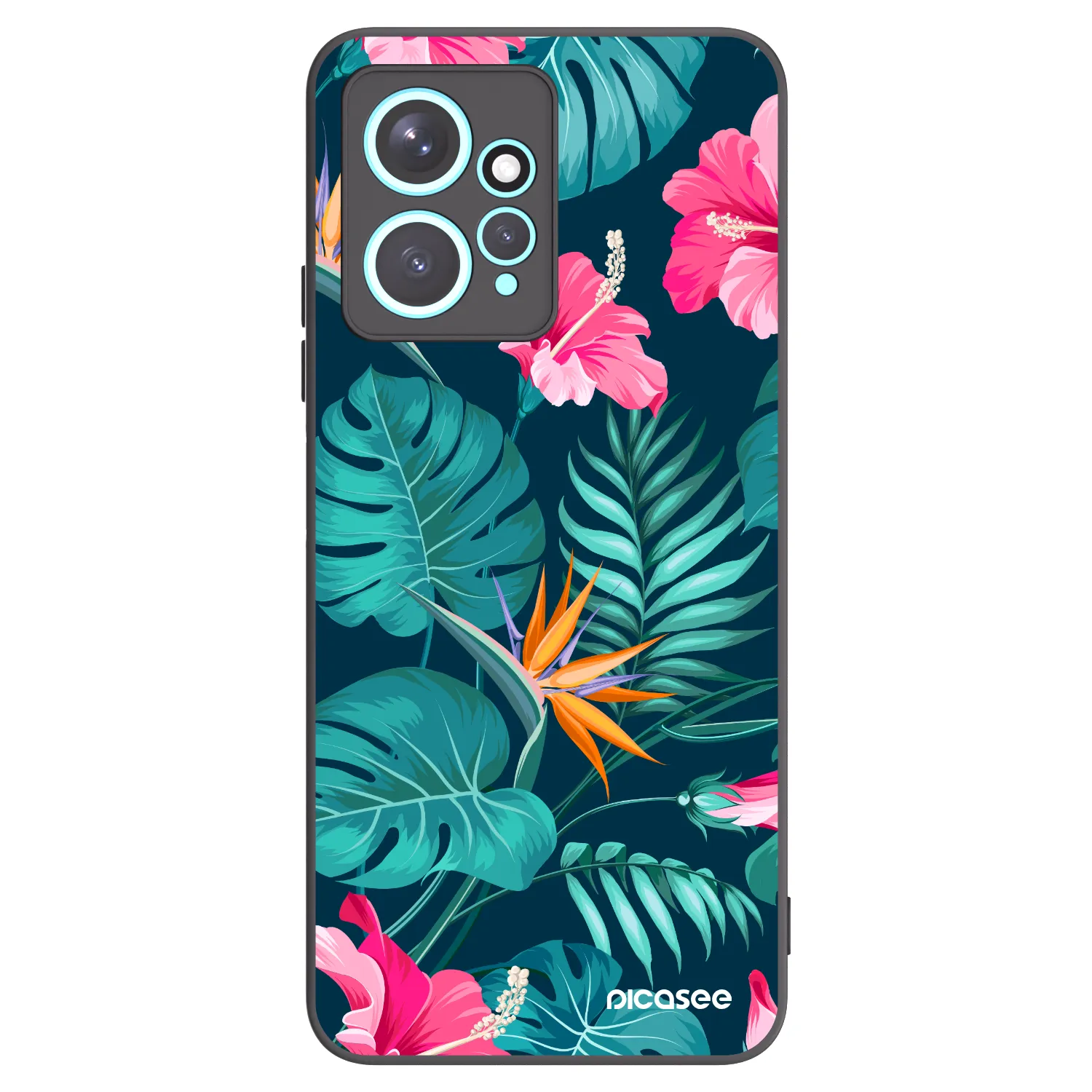 Picasee silikonový černý obal pro Xiaomi Redmi Note 12 4G - Pink Monstera