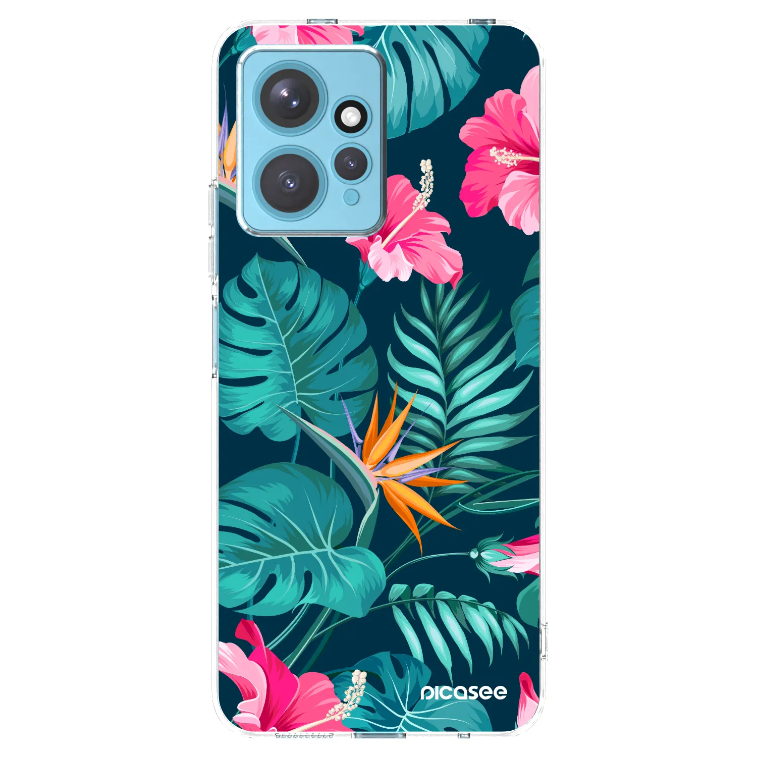 Picasee silikonový průhledný obal pro Xiaomi Redmi Note 12 4G - Pink Monstera