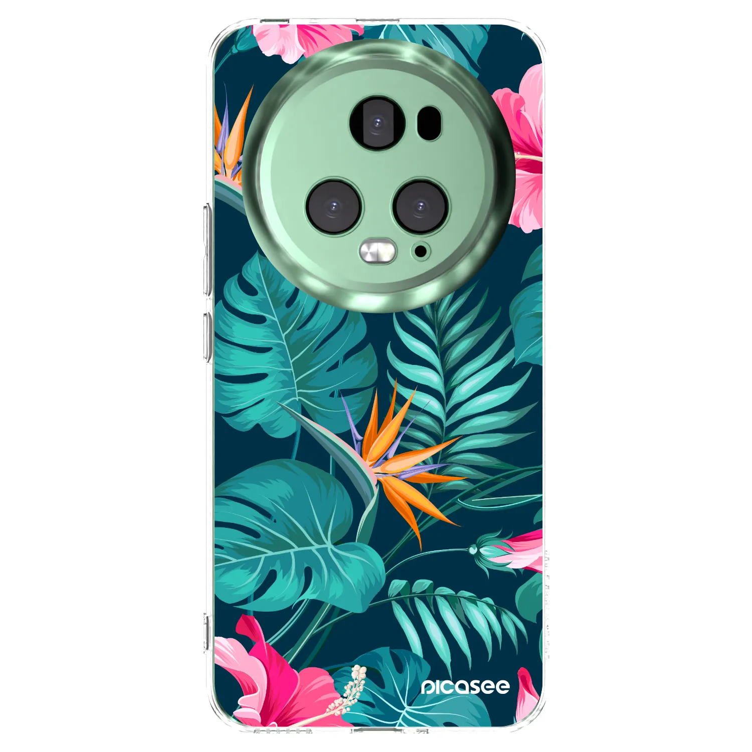 Picasee silikonový průhledný obal pro Honor Magic5 Pro - Pink Monstera