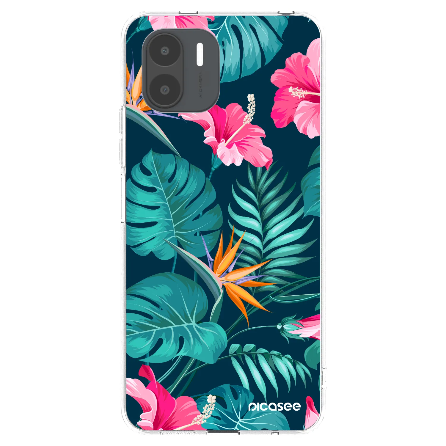Picasee silikonový průhledný obal pro Xiaomi Redmi A2 - Pink Monstera