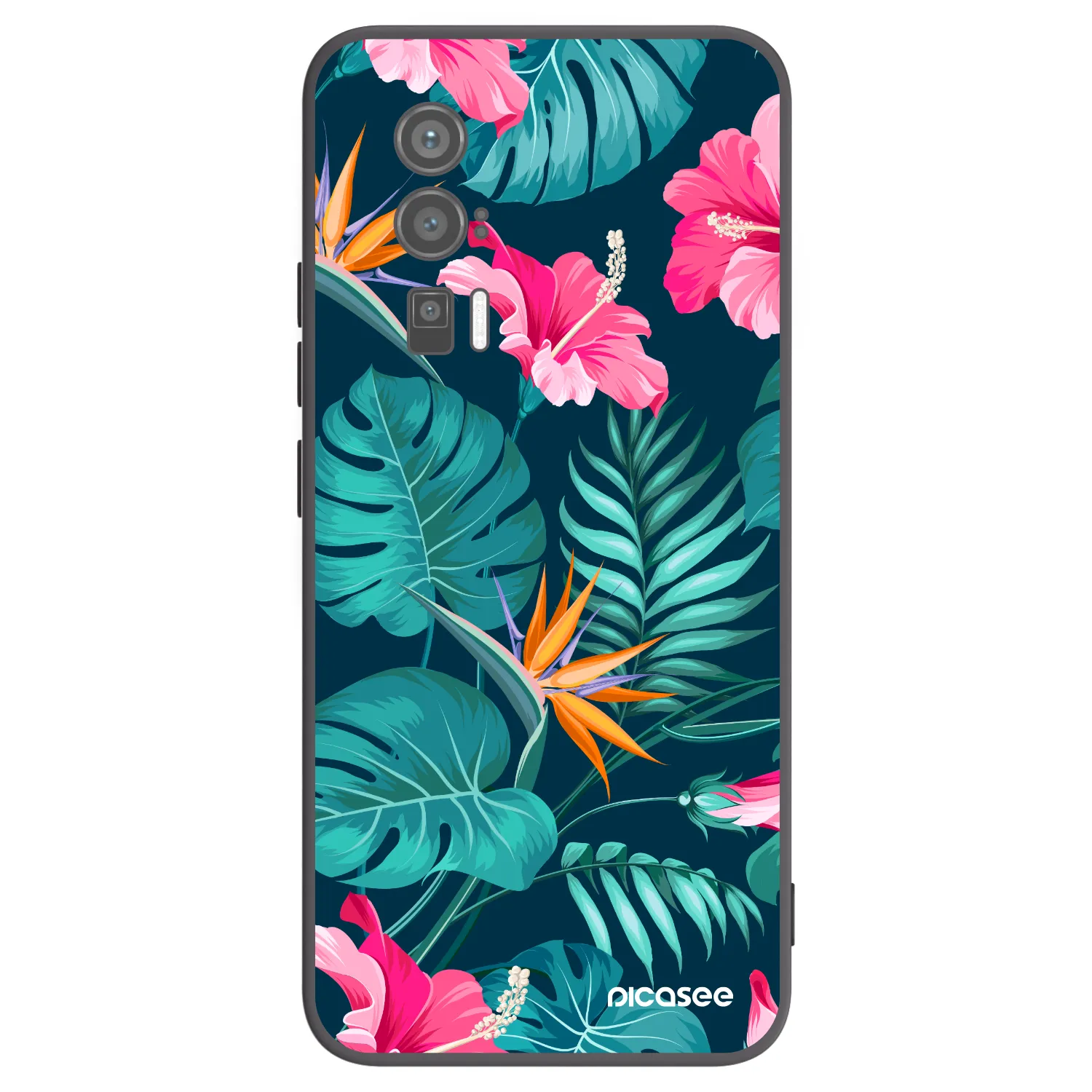Picasee silikonový černý obal pro Xiaomi Poco F5 Pro 5G - Pink Monstera