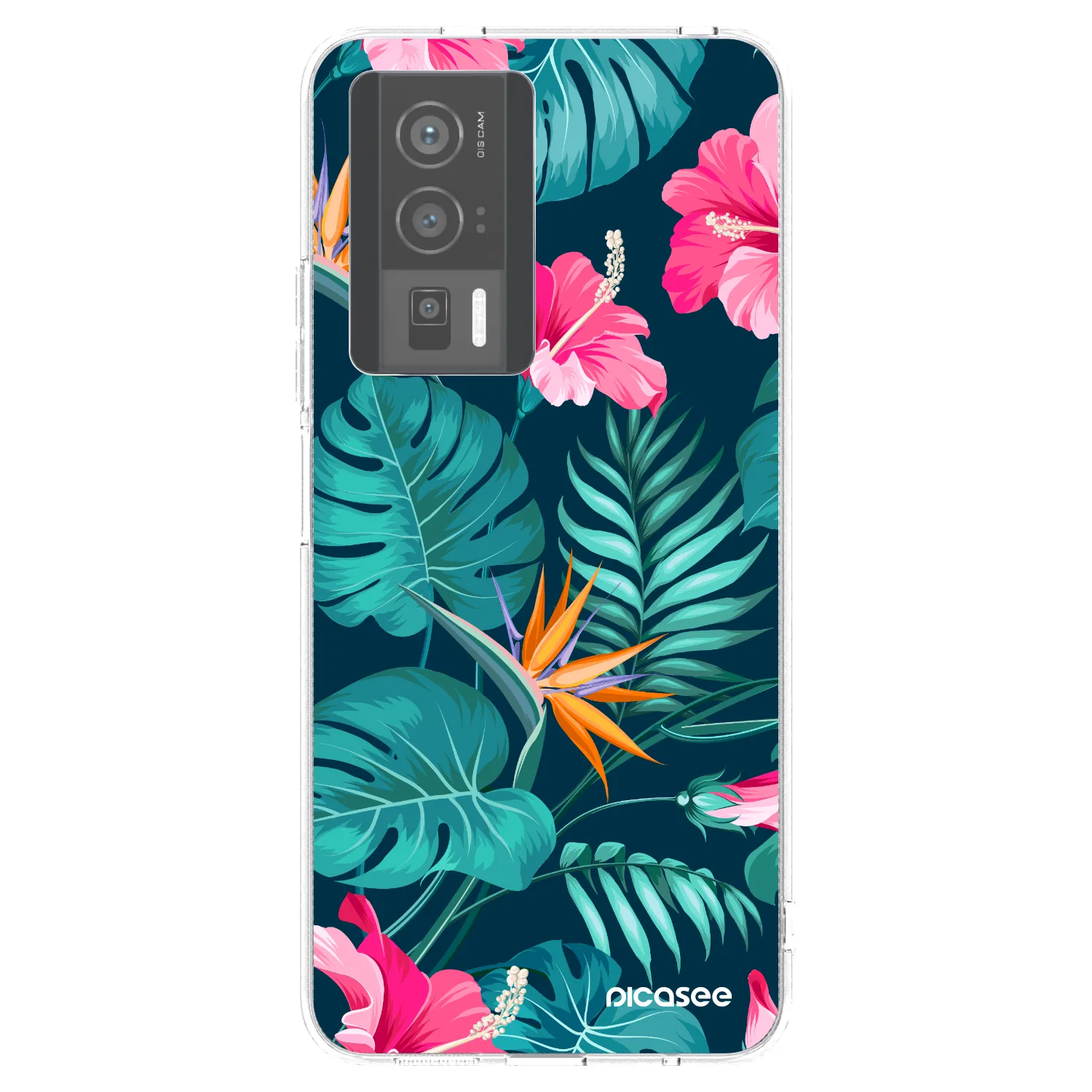 Picasee silikonový průhledný obal pro Xiaomi Poco F5 Pro 5G - Pink Monstera