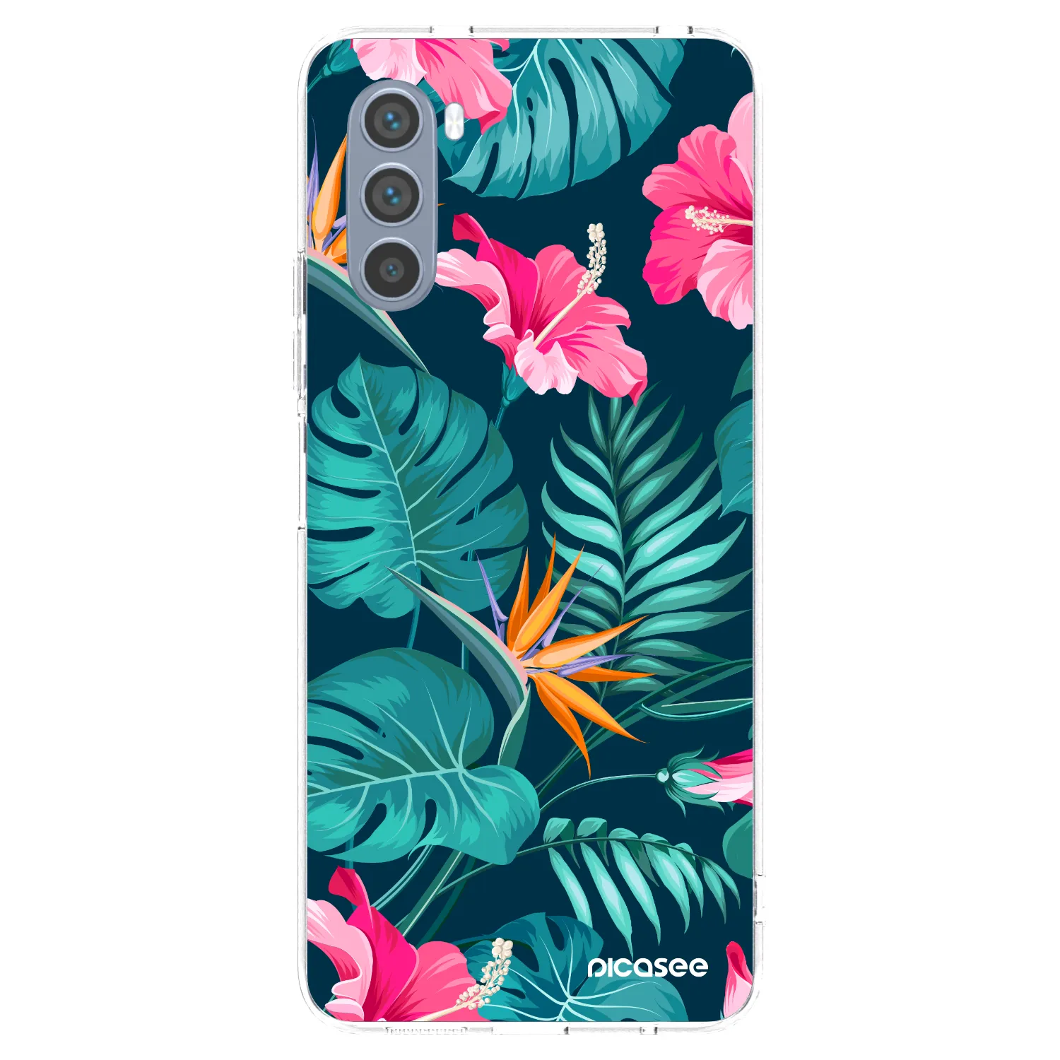Picasee silikonový průhledný obal pro Motorola Moto G62 - Pink Monstera
