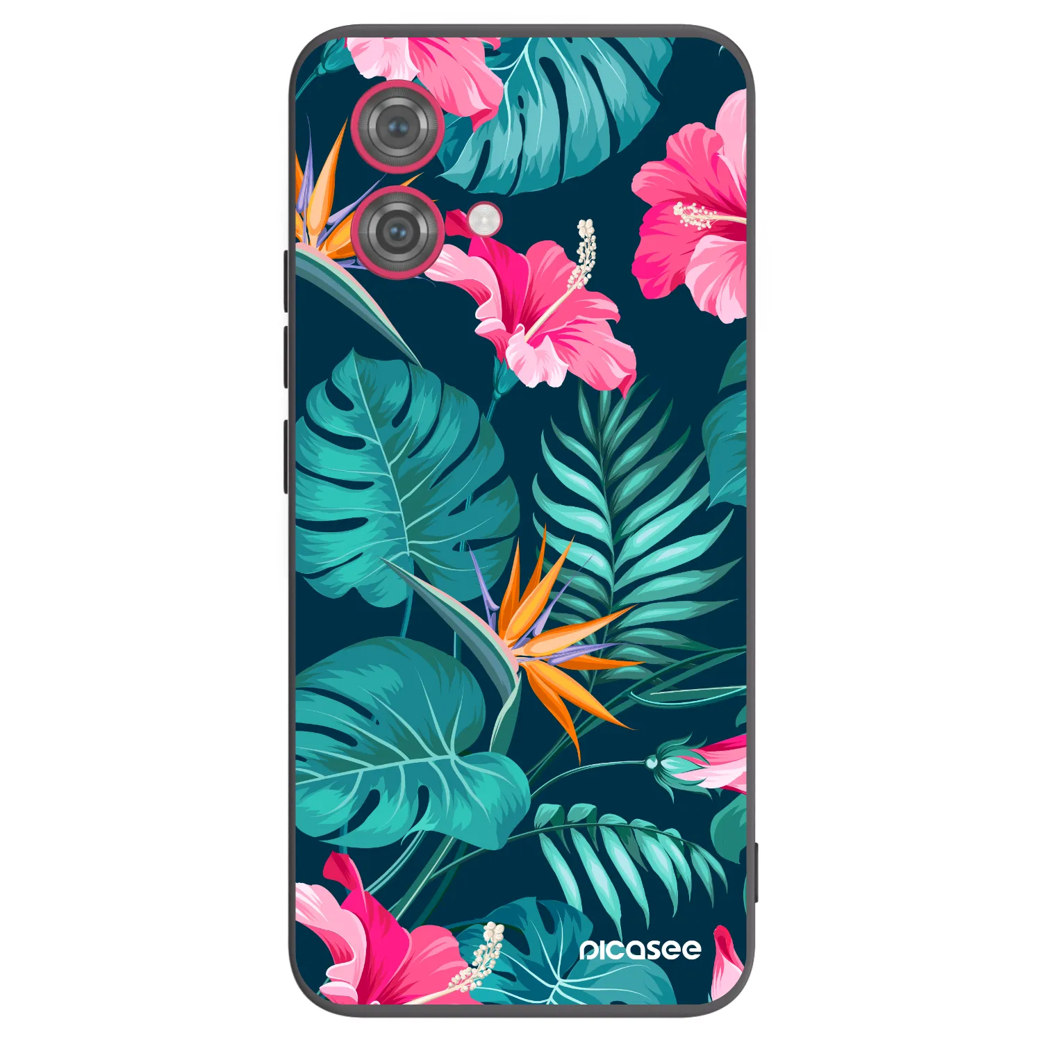 Picasee silikonový černý obal pro Motorola Moto G84 5G - Pink Monstera