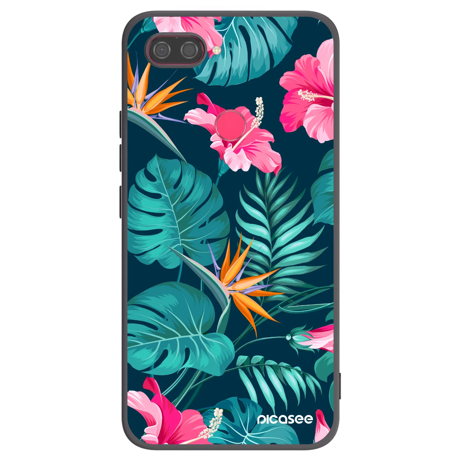 Picasee silikonový černý obal pro Xiaomi Mi 8 Lite - Pink Monstera