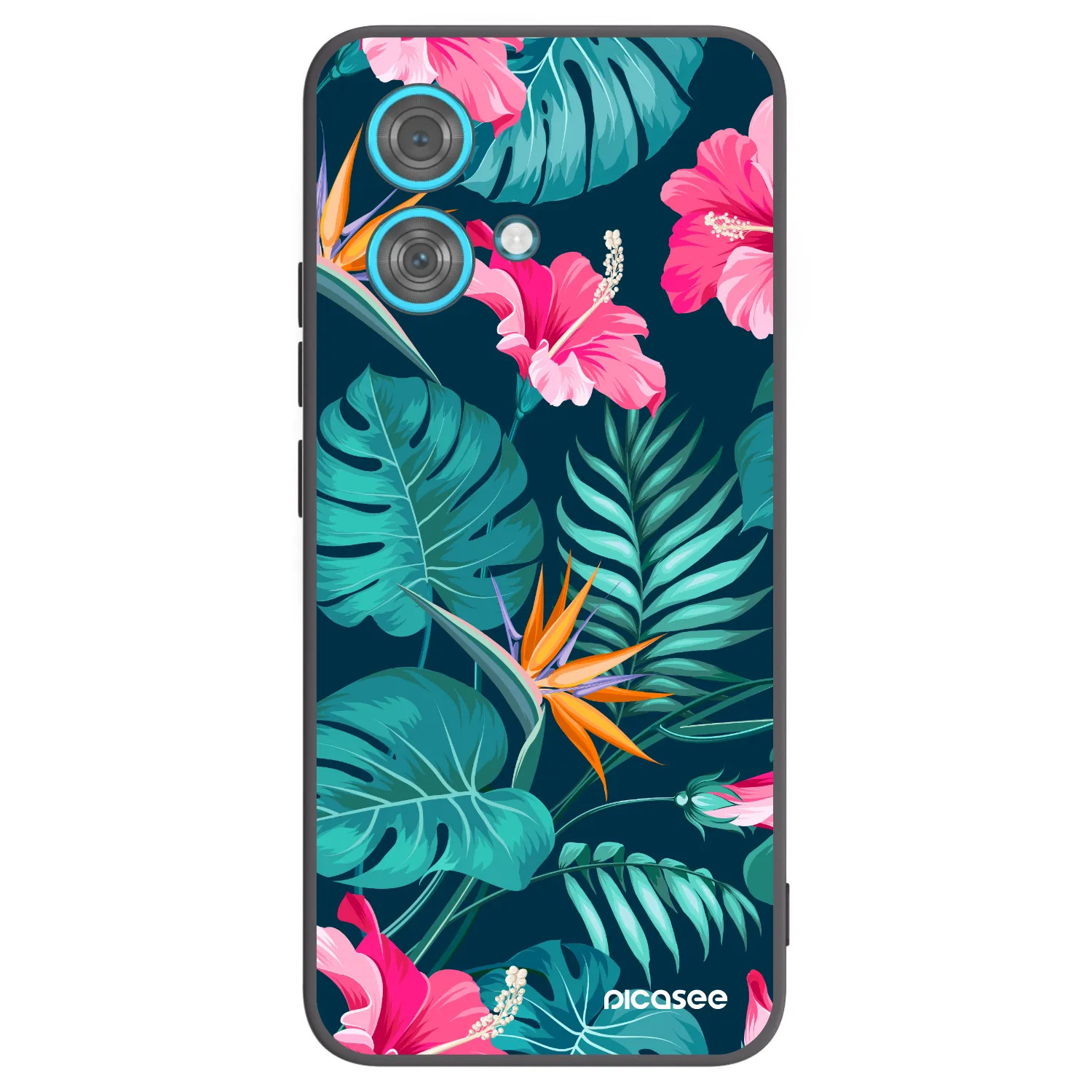 Picasee silikonový černý obal pro Motorola Edge 40 Neo - Pink Monstera