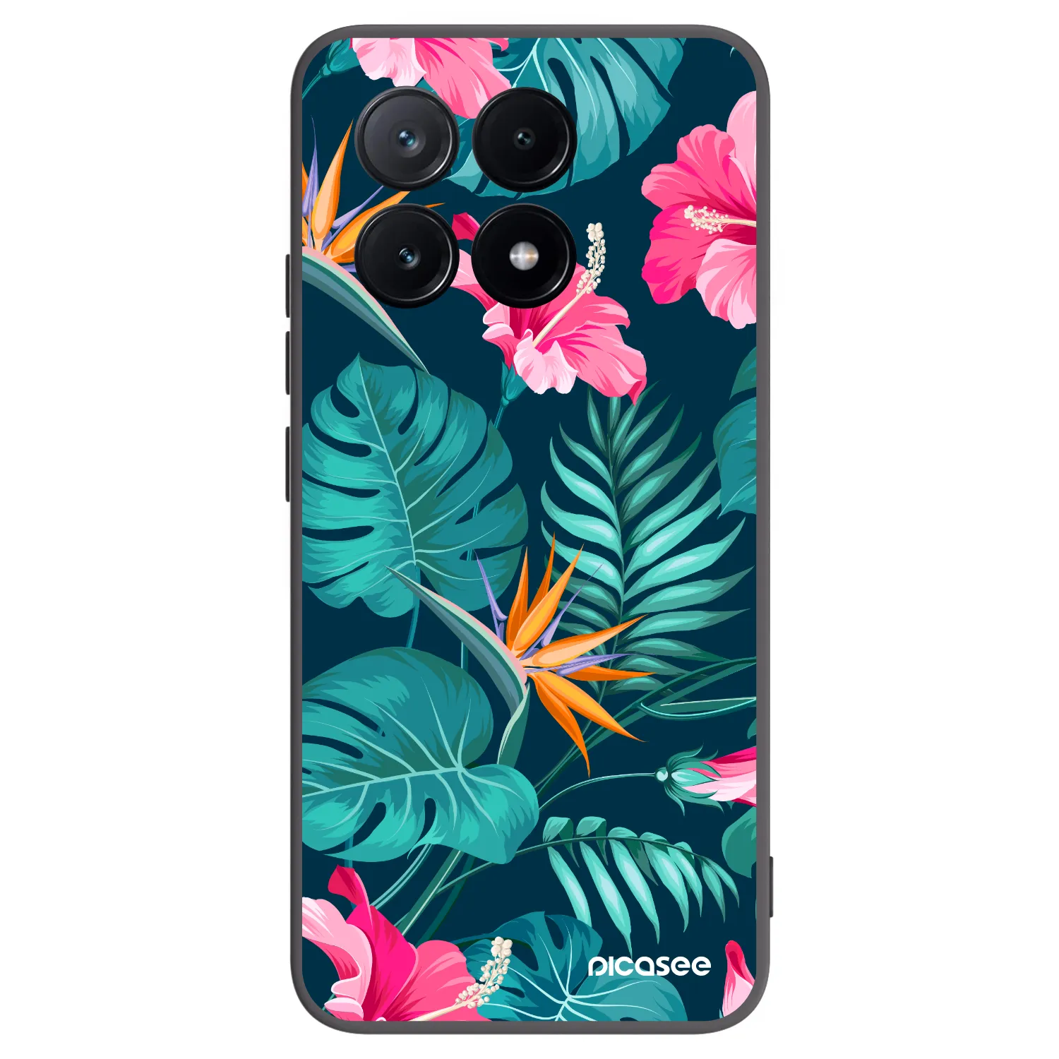Picasee silikonový černý obal pro Xiaomi Poco X6 Pro - Pink Monstera