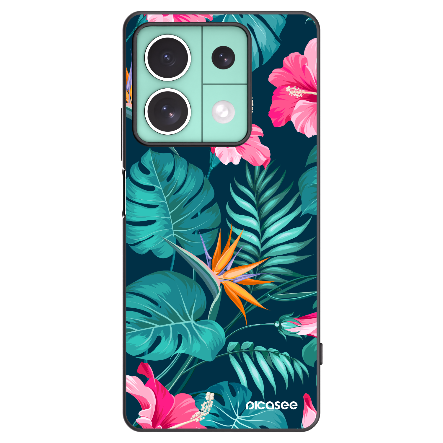 Picasee silikonový černý obal pro Xiaomi Redmi Note 13 5G - Pink Monstera