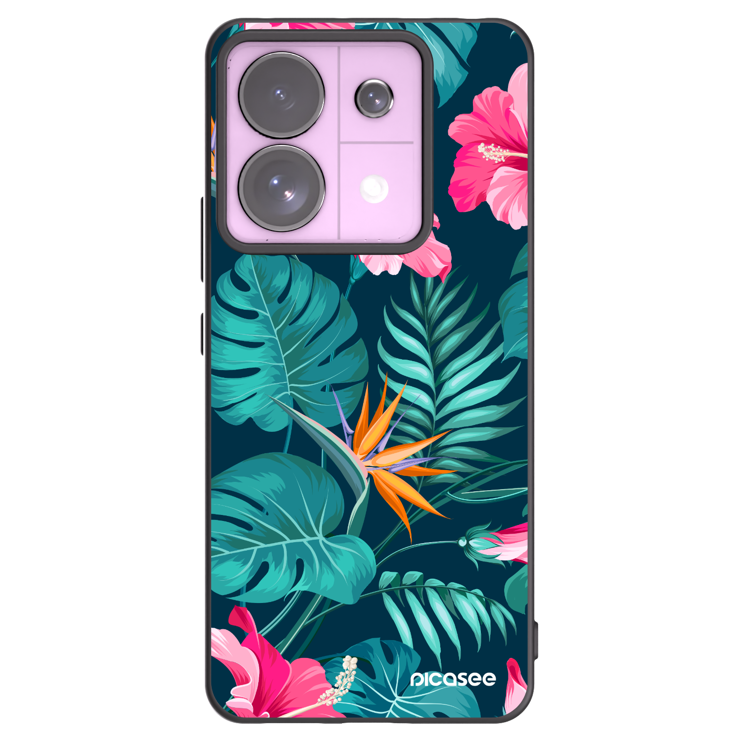Picasee silikonový černý obal pro Xiaomi Redmi Note 13 Pro 5G - Pink Monstera