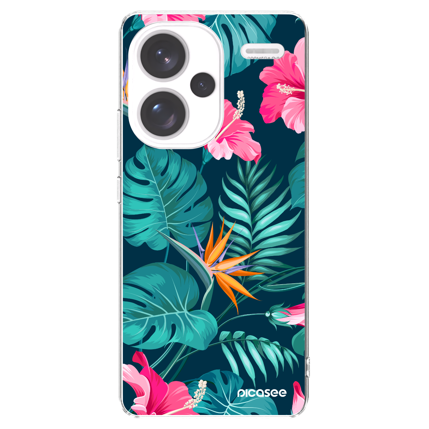 Picasee silikonový průhledný obal pro Xiaomi Redmi Note 13 Pro+ 5G - Pink Monstera