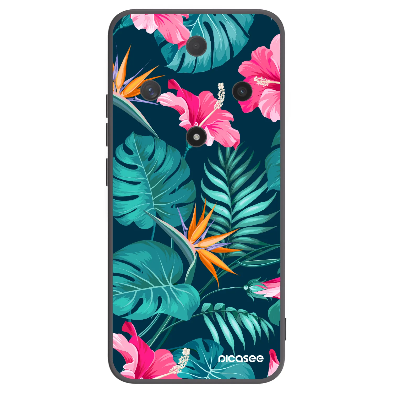 Picasee silikonový černý obal pro Honor Magic6 Lite 5G - Pink Monstera