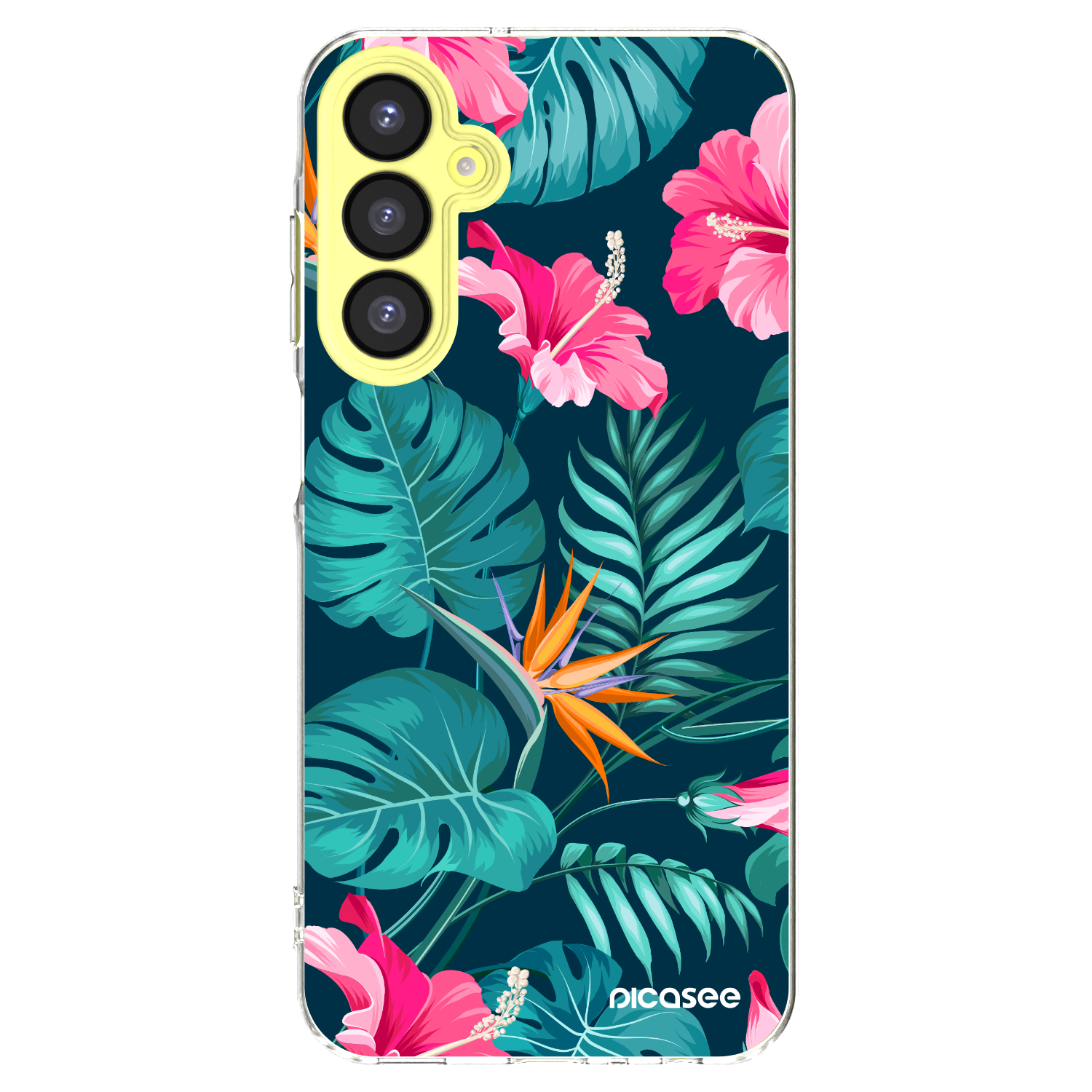Picasee silikonový průhledný obal pro Samsung Galaxy A25 A256B 5G - Pink Monstera
