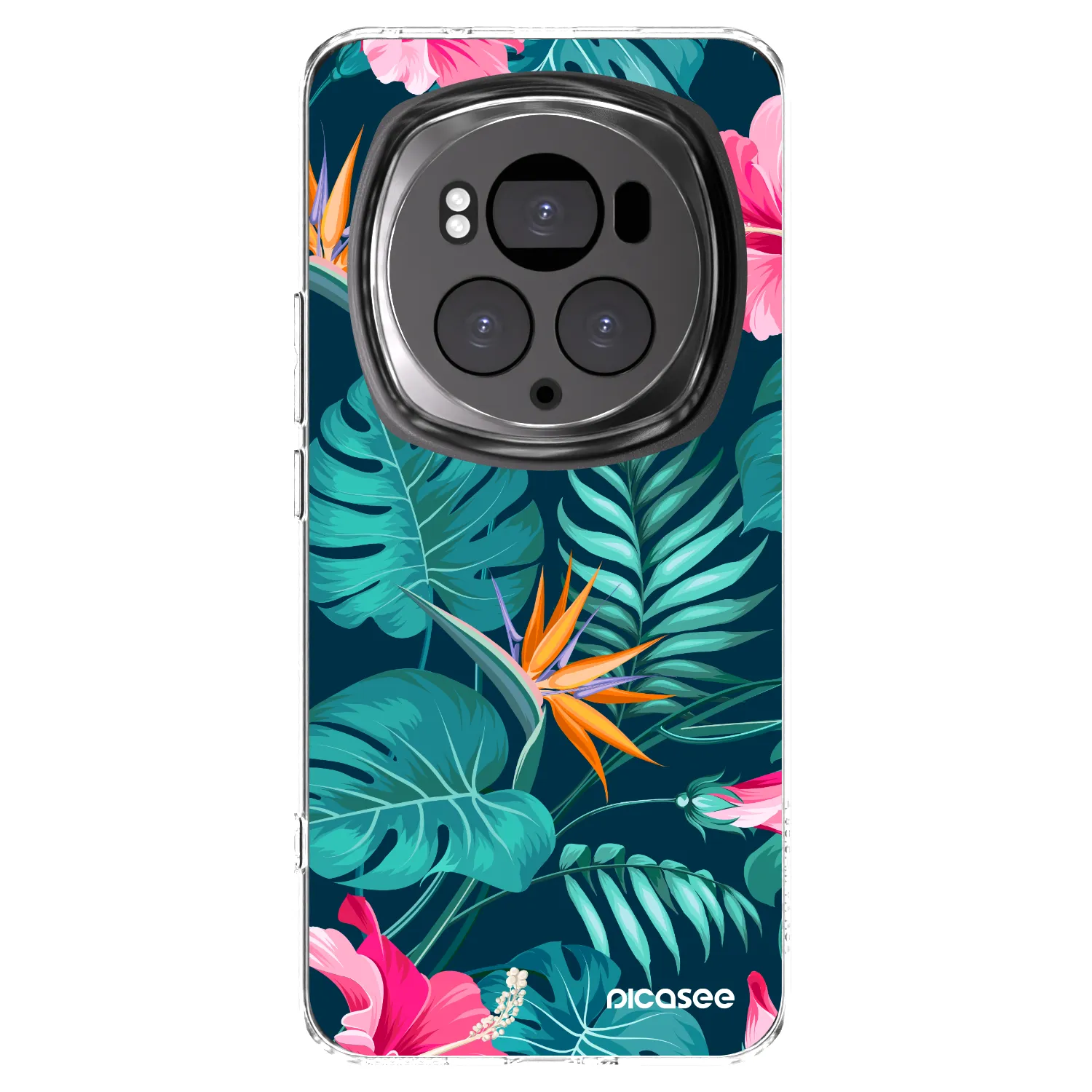 Picasee silikonový průhledný obal pro Honor Magic6 Pro - Pink Monstera