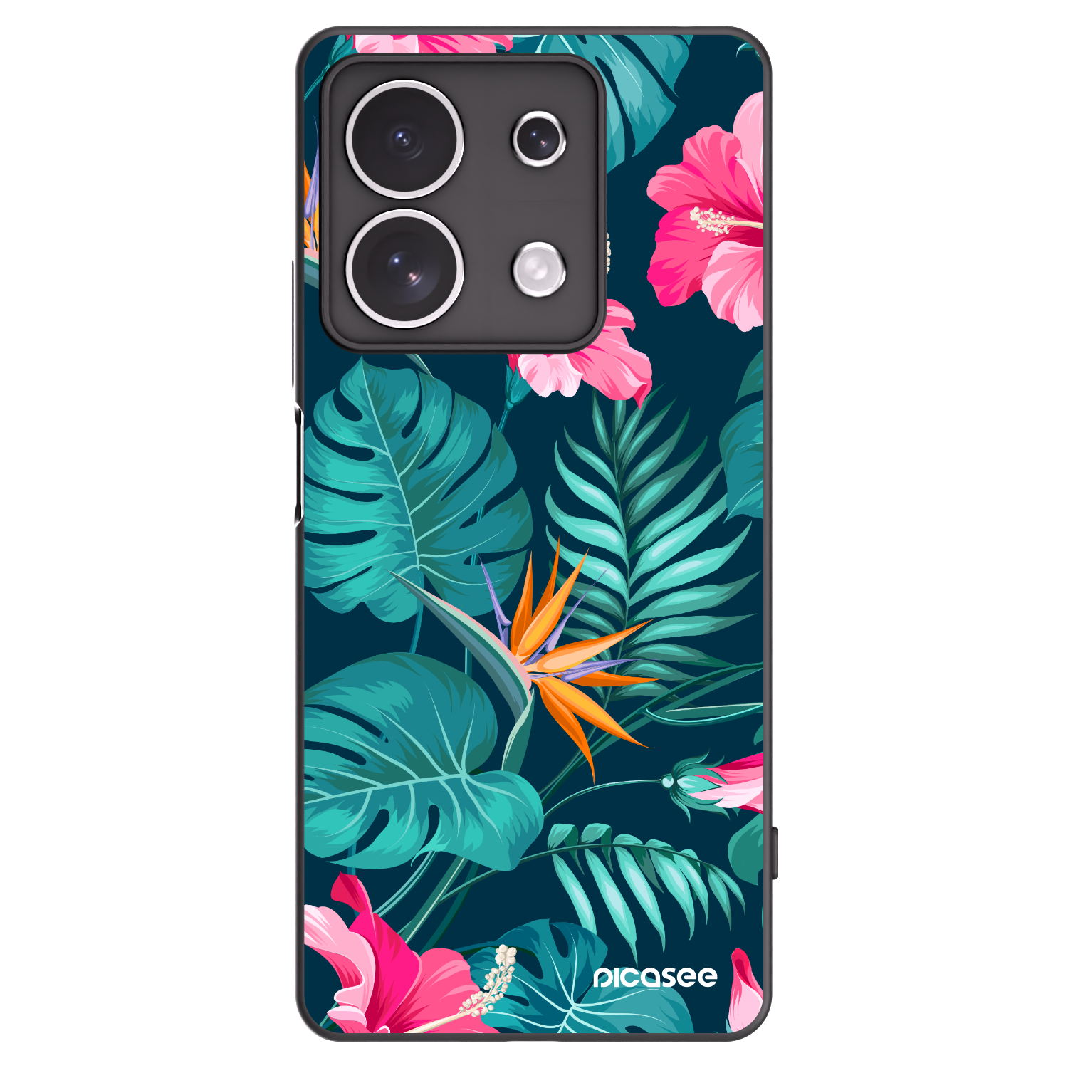 Picasee silikonový černý obal pro Xiaomi Redmi Note 13 4G - Pink Monstera