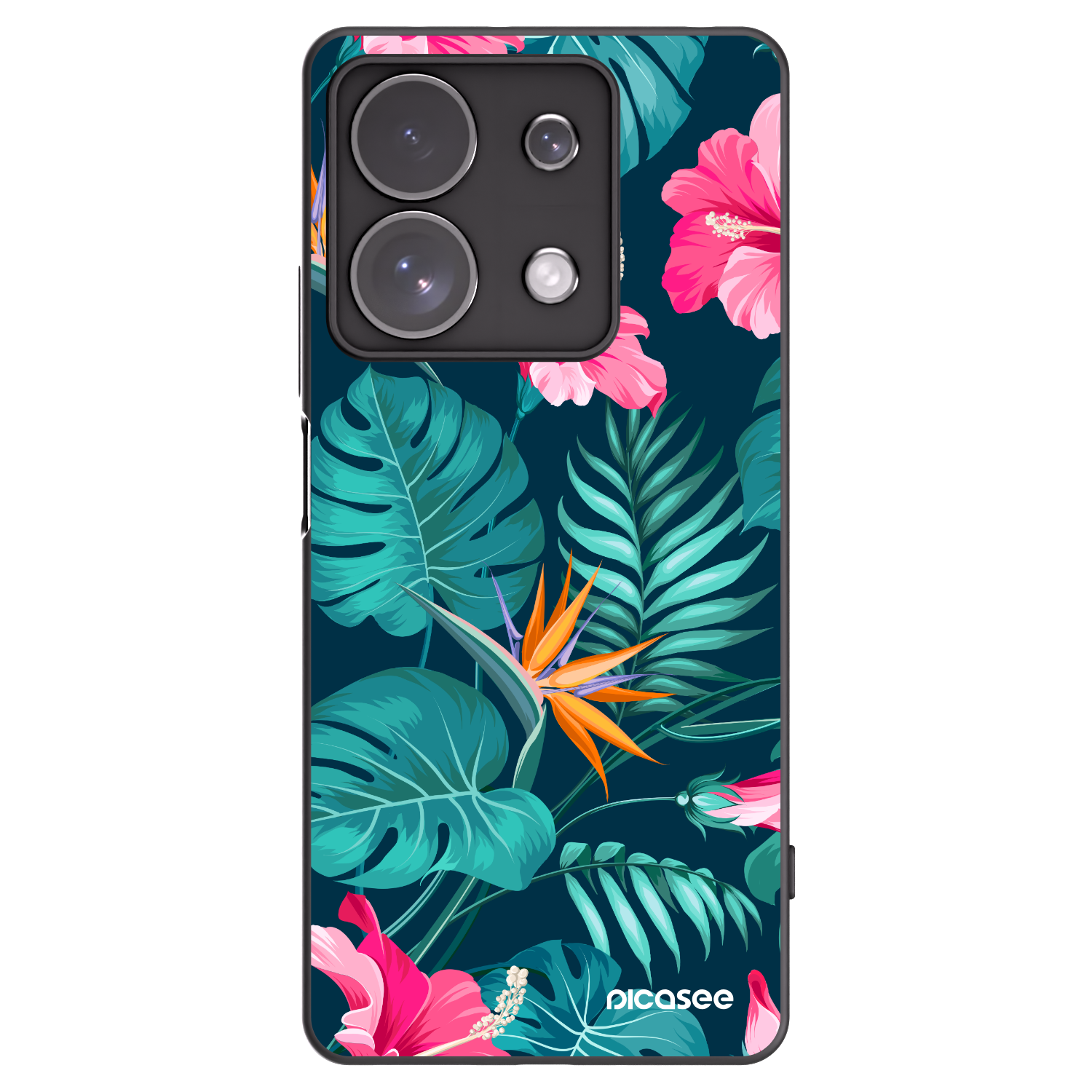 Picasee silikonový černý obal pro Xiaomi Redmi Note 13 Pro 4G - Pink Monstera