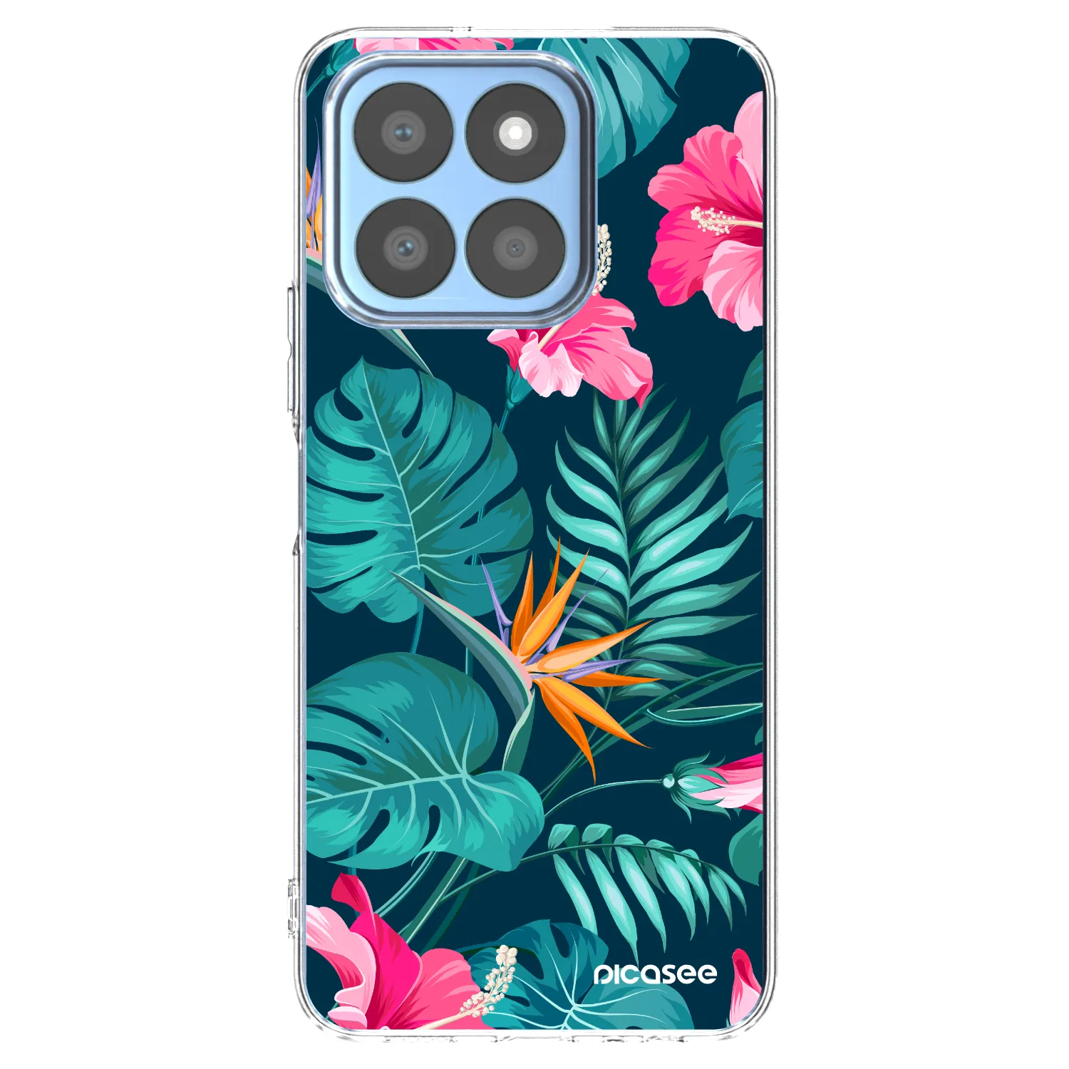 Picasee silikonový průhledný obal pro Honor X8b - Pink Monstera
