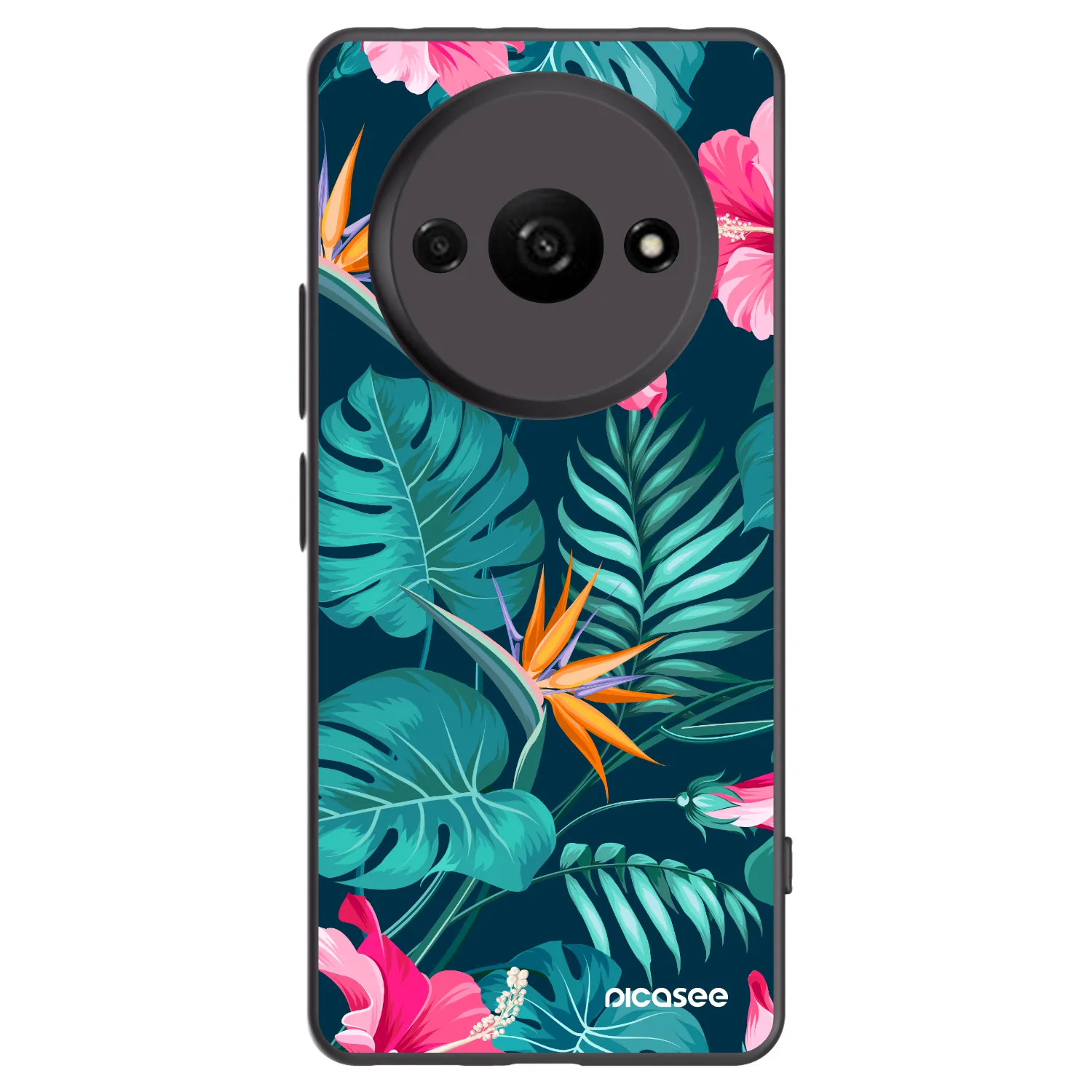 Picasee silikonový černý obal pro Xiaomi Redmi A3 - Pink Monstera