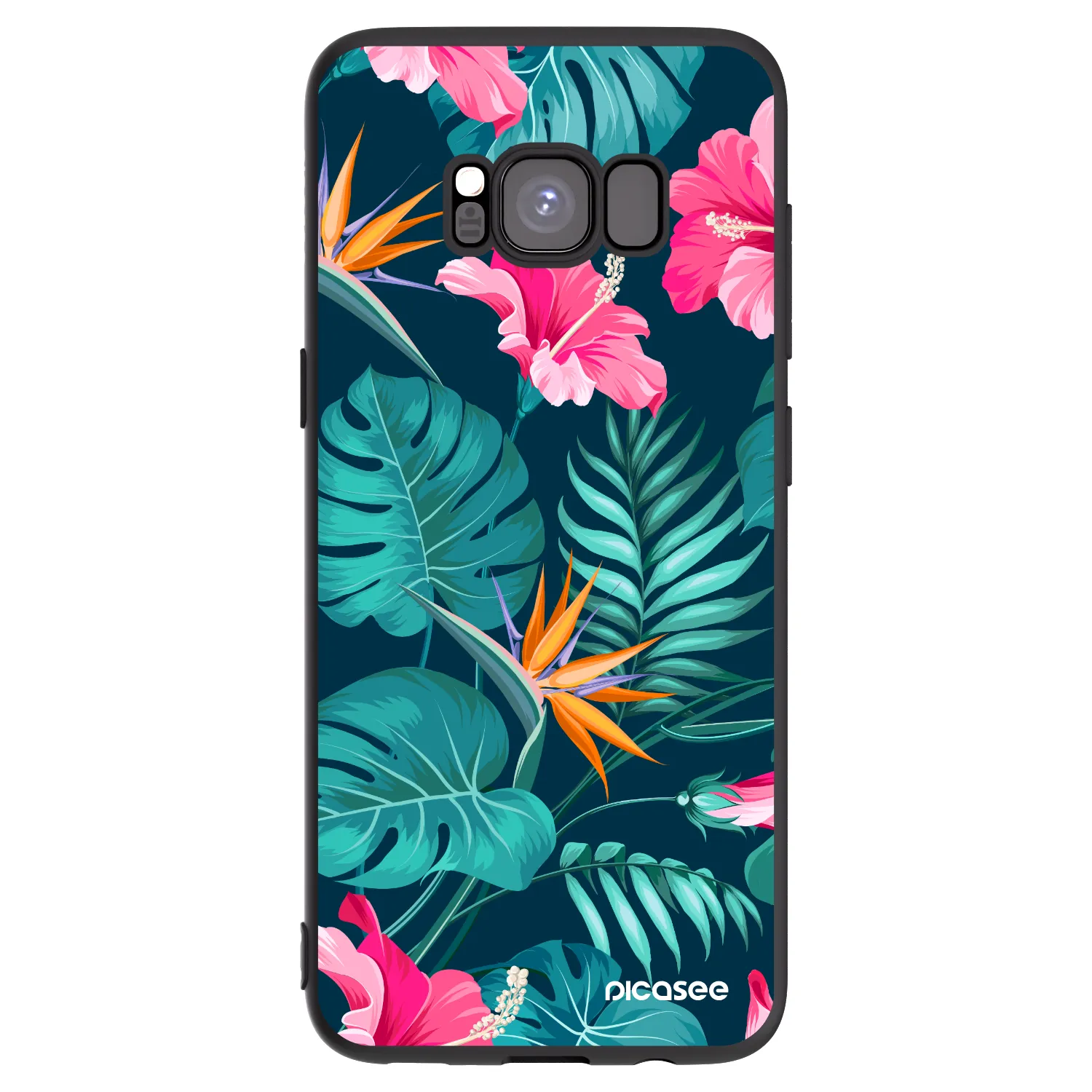 Picasee silikonový černý obal pro Samsung Galaxy S8 G950F - Pink Monstera