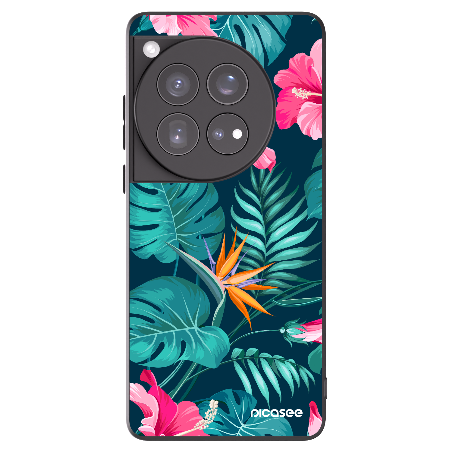 Picasee silikonový černý obal pro OnePlus 12 5G - Pink Monstera