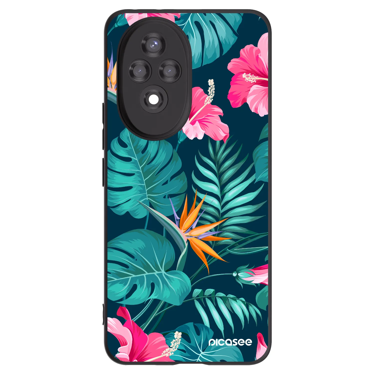 Picasee silikonový černý obal pro Honor 200 Pro 5G - Pink Monstera