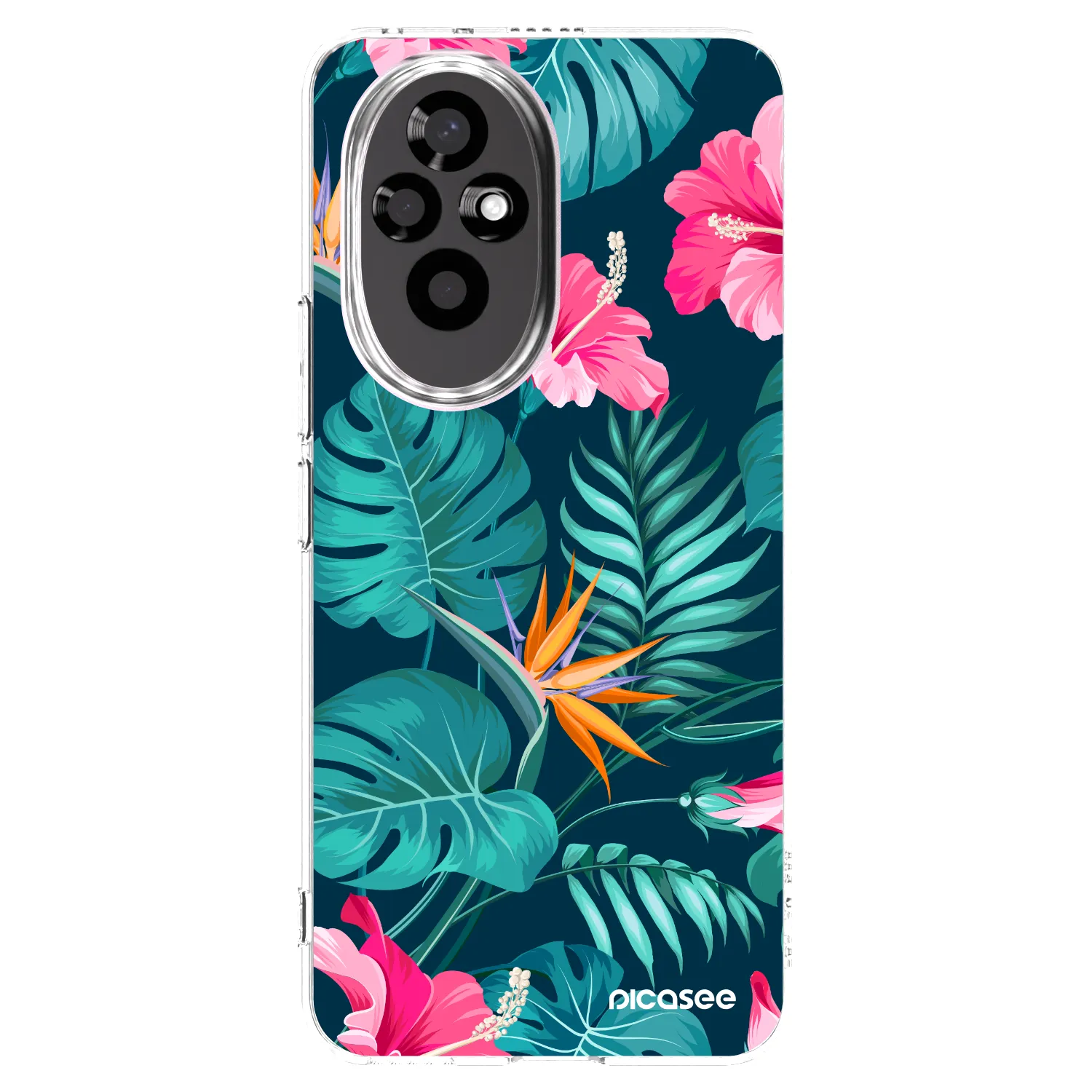 Picasee silikonový průhledný obal pro Honor 200 Pro 5G - Pink Monstera