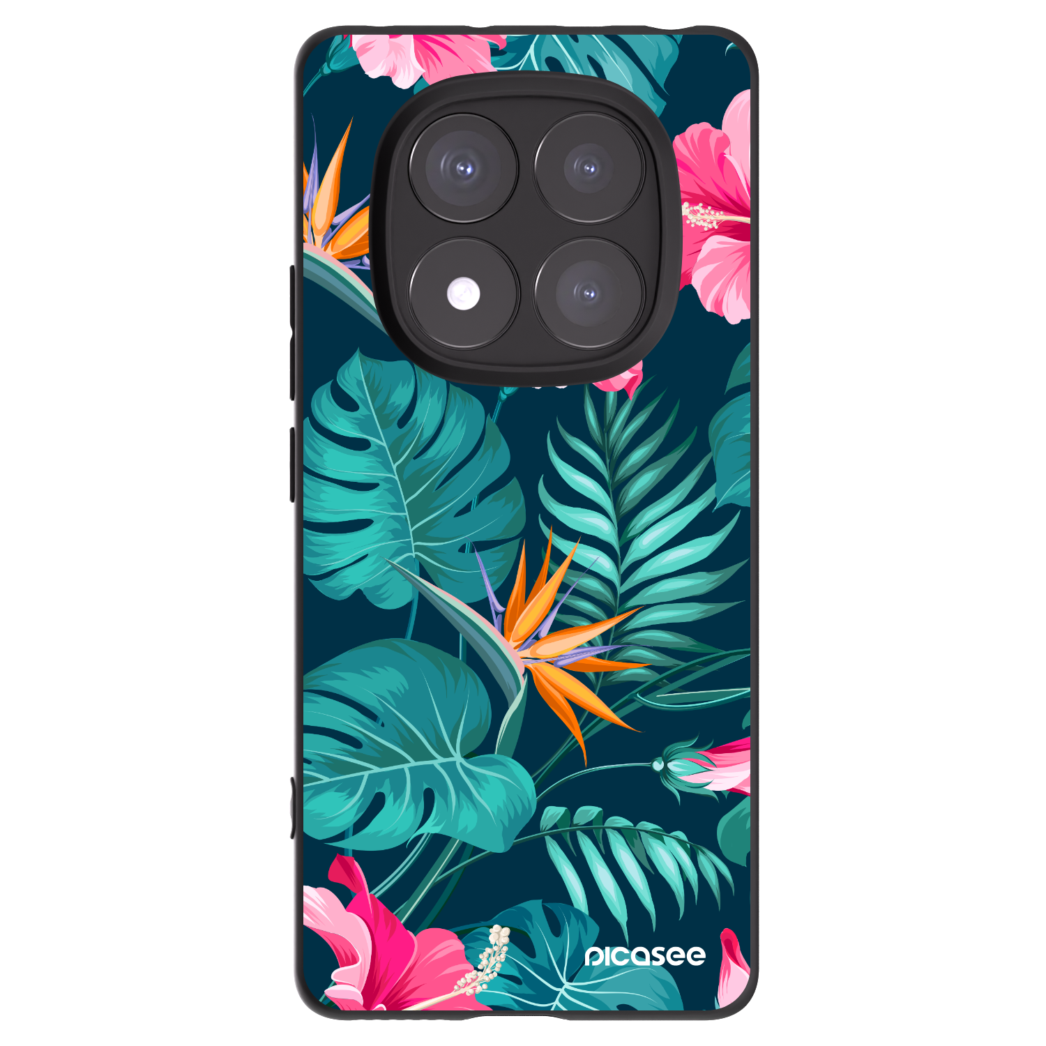 Picasee silikonový černý obal pro Xiaomi Redmi Note 14 Pro 5G - Pink Monstera