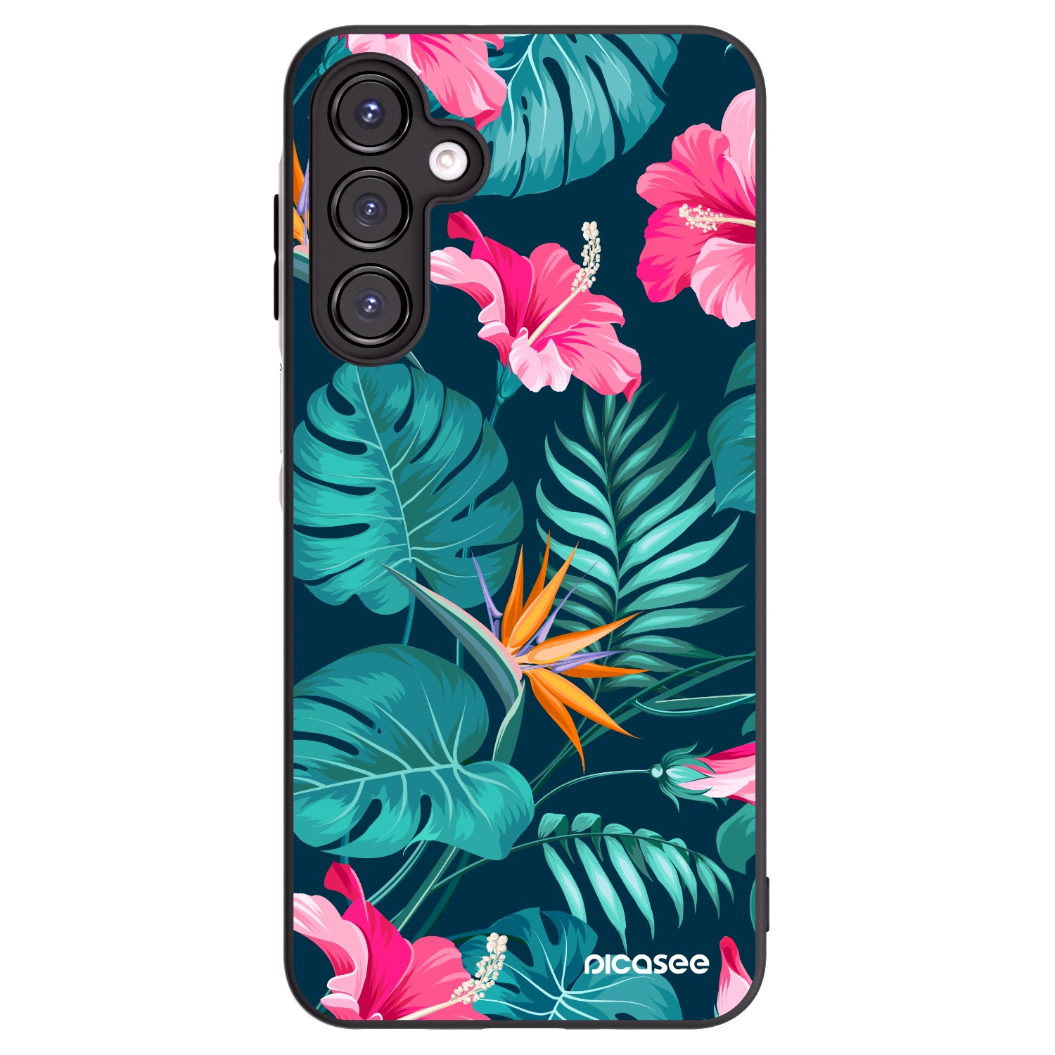 Picasee silikonový černý obal pro Samsung Galaxy A16 5G - Pink Monstera