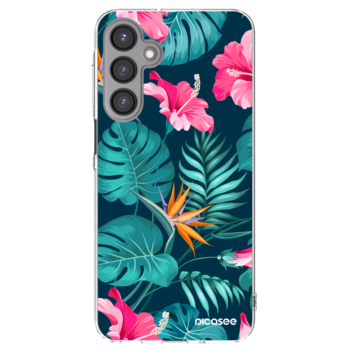 Picasee silikonový průhledný obal pro Samsung Galaxy A16 5G - Pink Monstera
