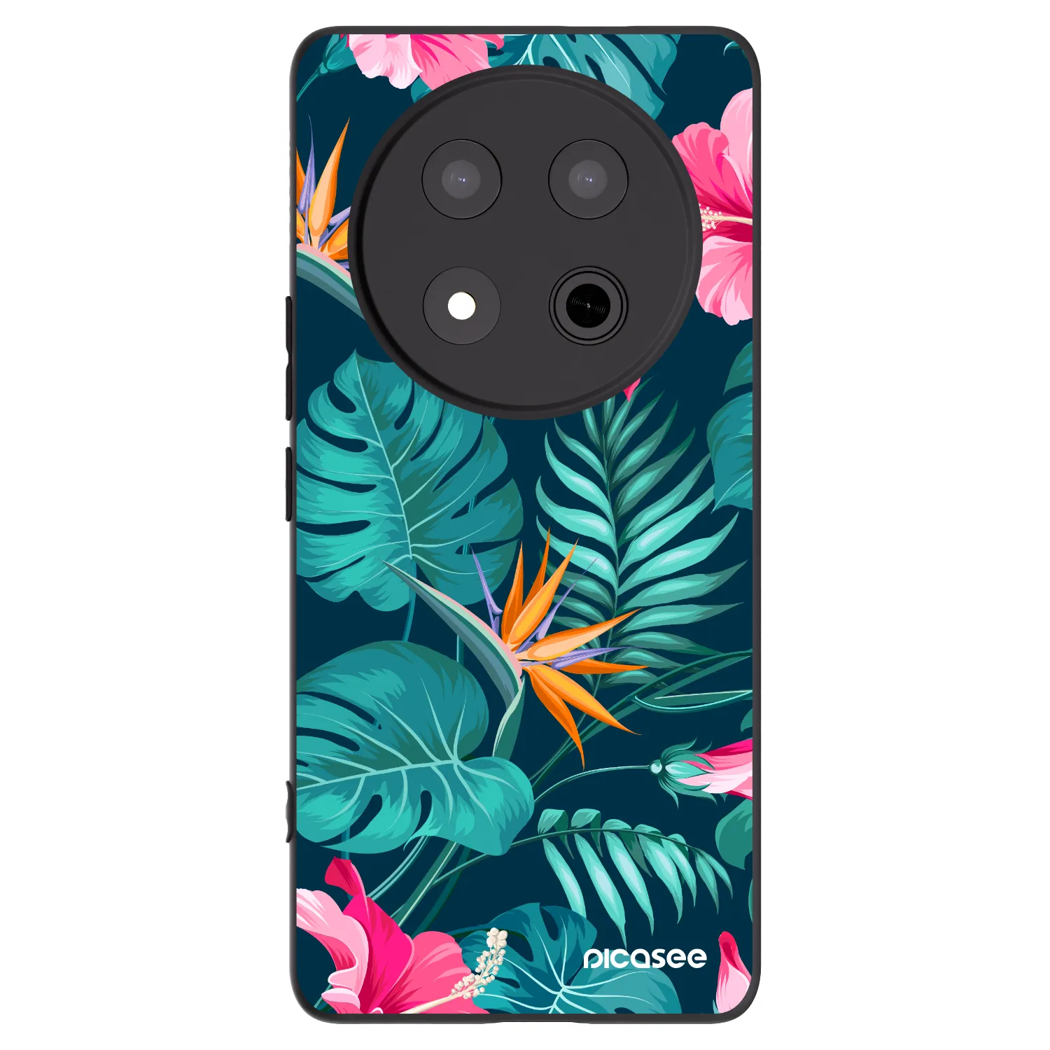 Picasee silikonový černý obal pro Honor Magic7 Lite 5G - Pink Monstera