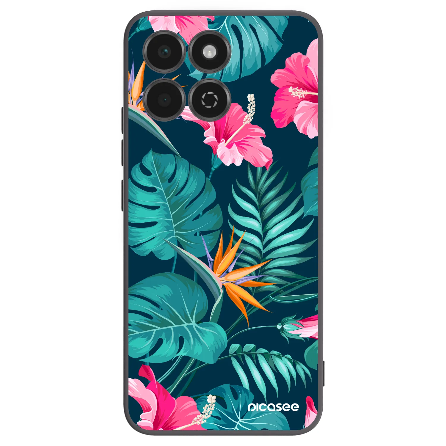 Picasee silikonový černý obal pro Honor 200 Smart 5G - Pink Monstera