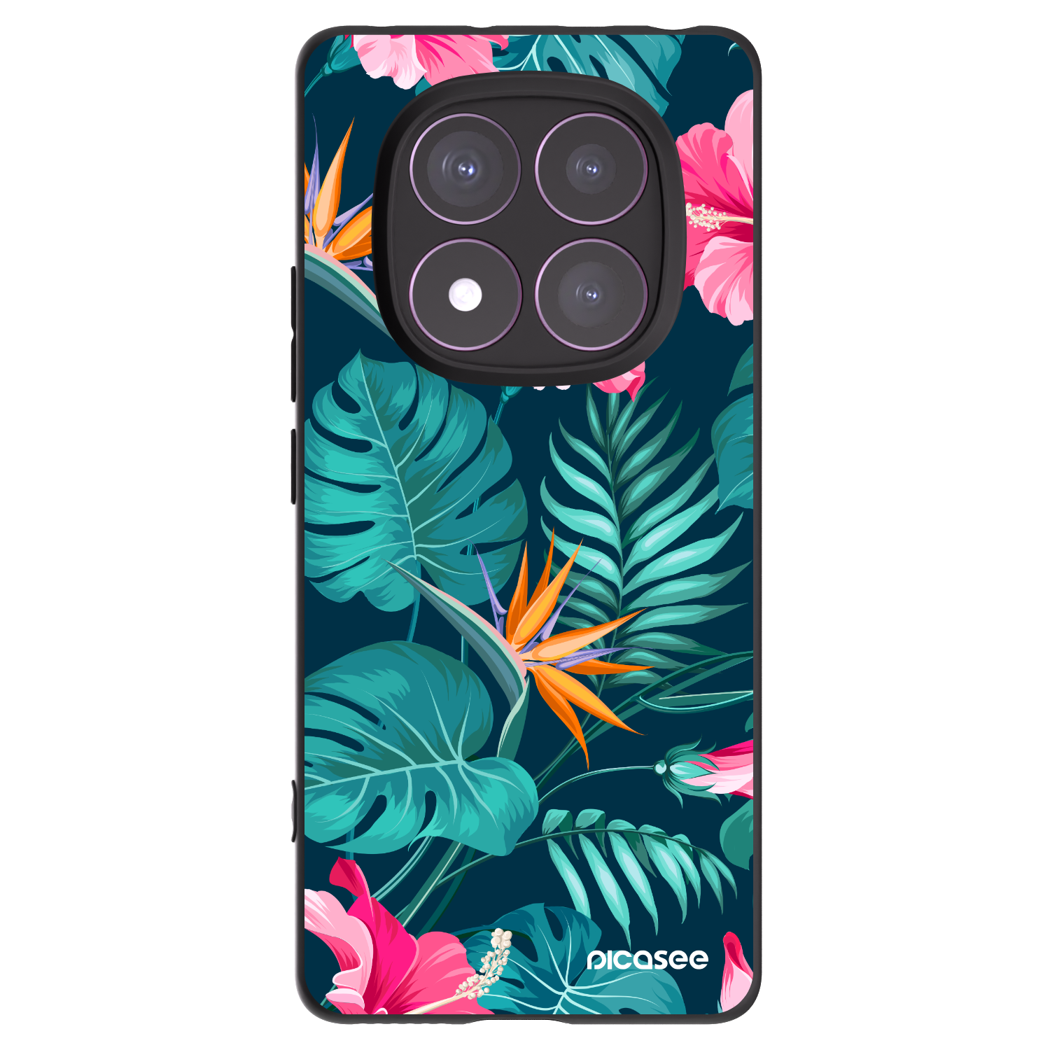 Picasee silikonový černý obal pro Xiaomi Redmi Note 14 Pro 4G - Pink Monstera