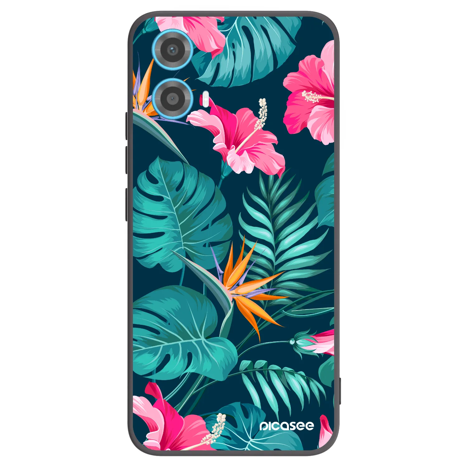 Picasee silikonový černý obal pro Motorola Moto G34 5G - Pink Monstera