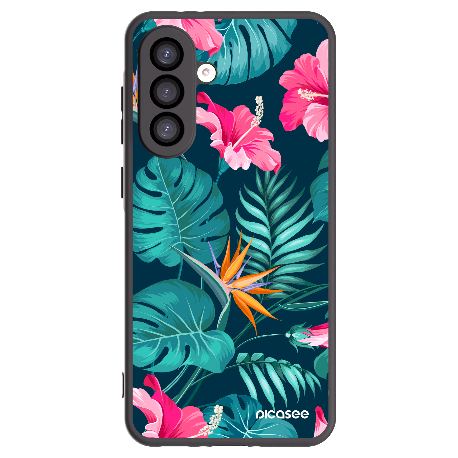 Picasee silikonový černý obal pro Samsung Galaxy A26 5G A266B - Pink Monstera