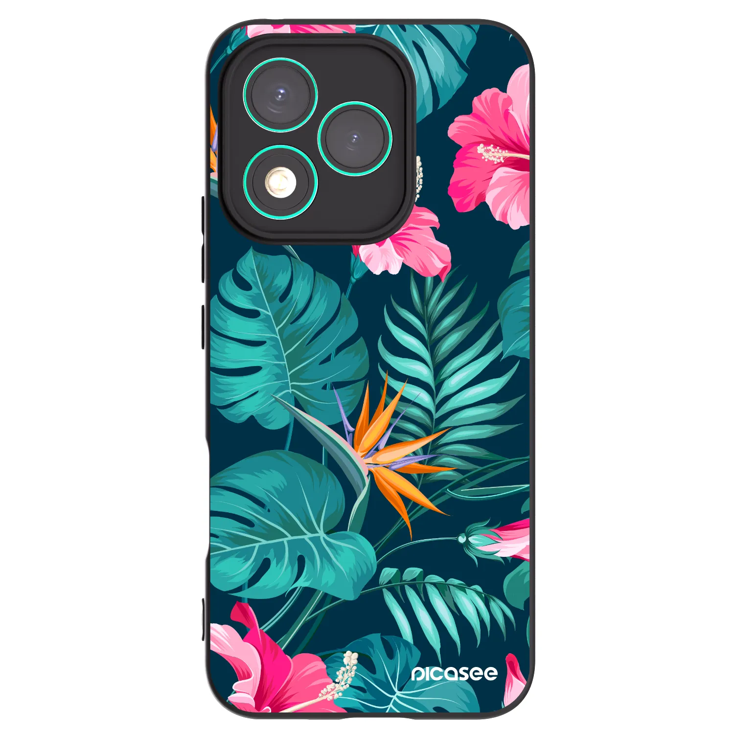 Picasee silikonový černý obal pro Honor 400 Lite 5G - Pink Monstera