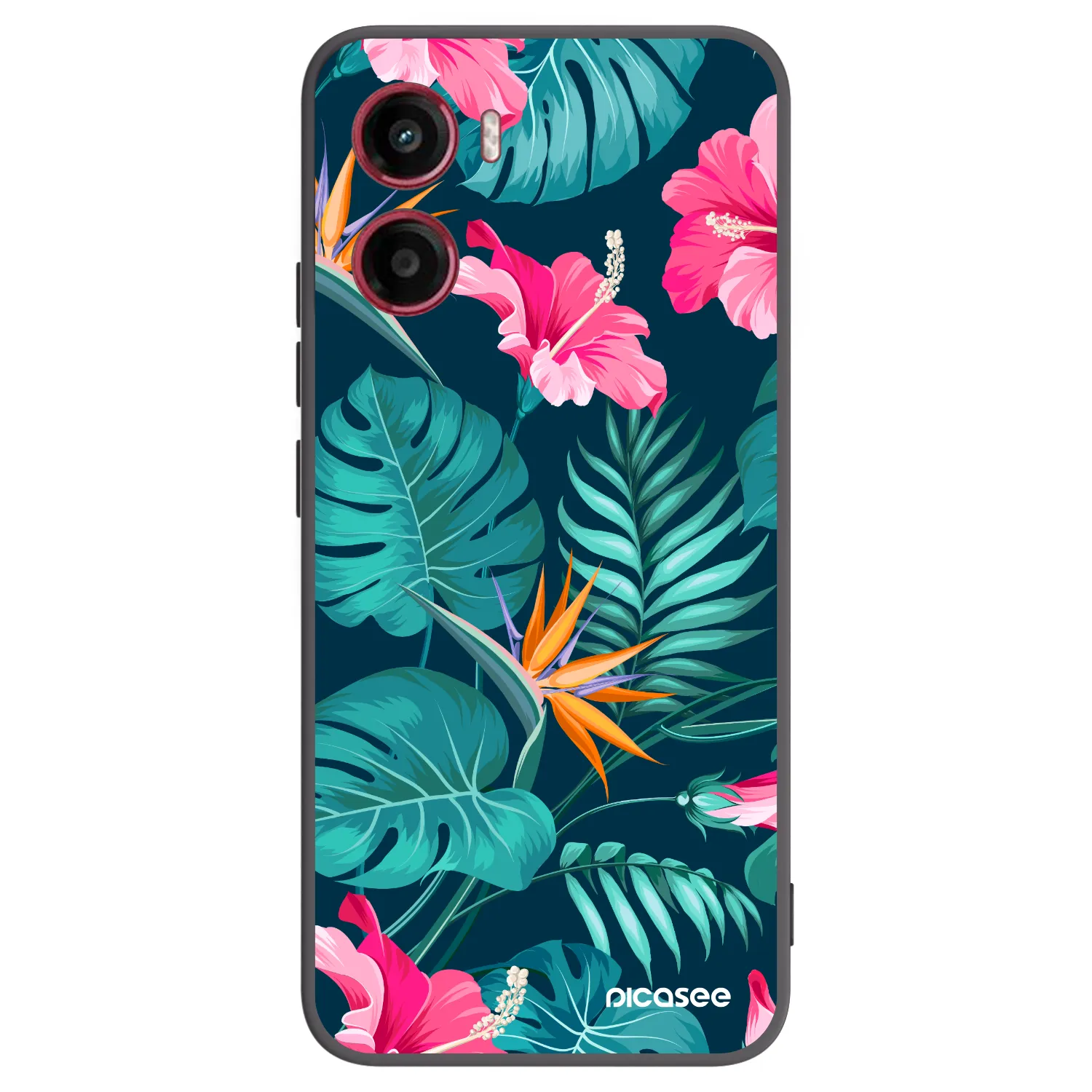 Picasee silikonový černý obal pro Motorola Moto G05 - Pink Monstera