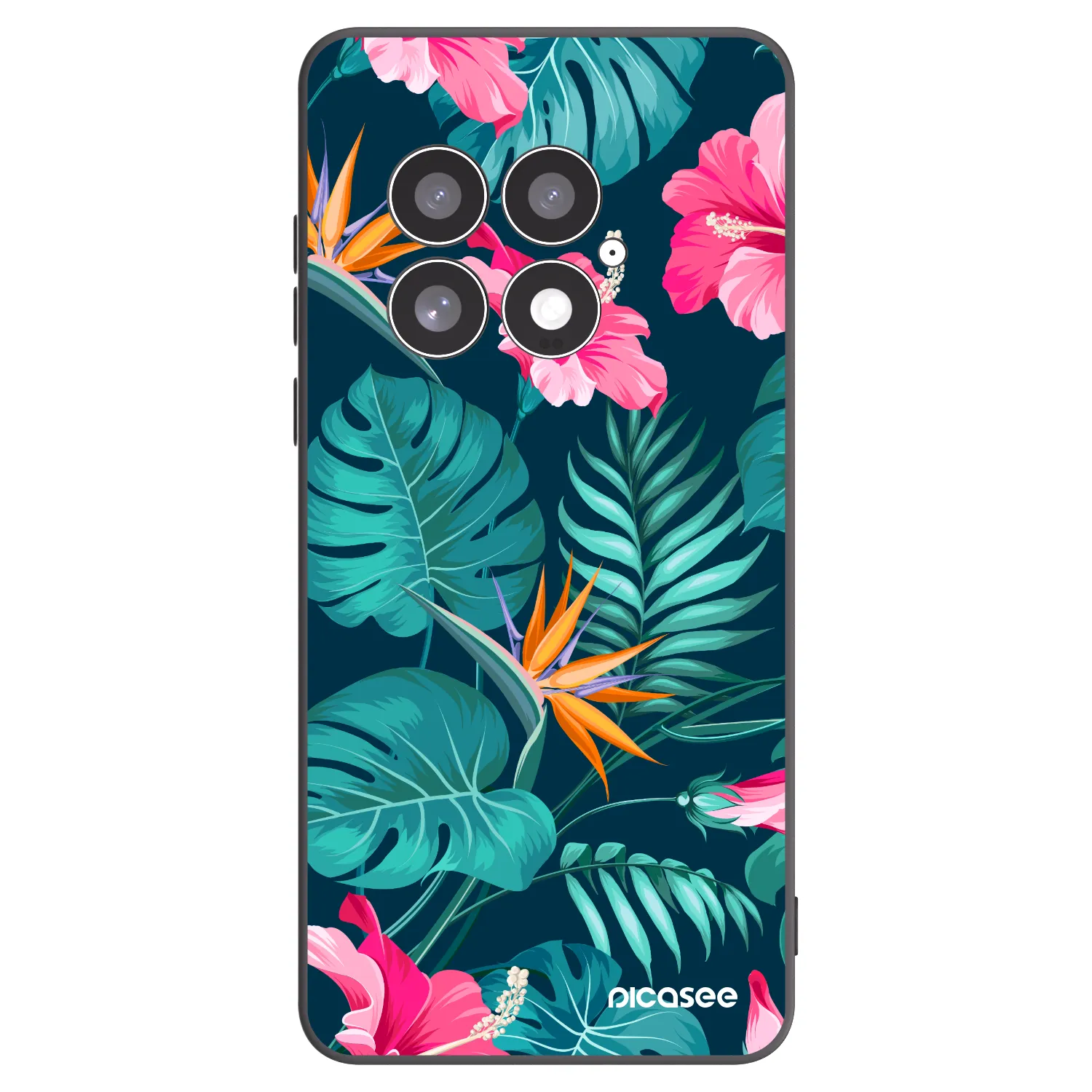 Picasee silikonový černý obal pro OnePlus 13 5G - Pink Monstera