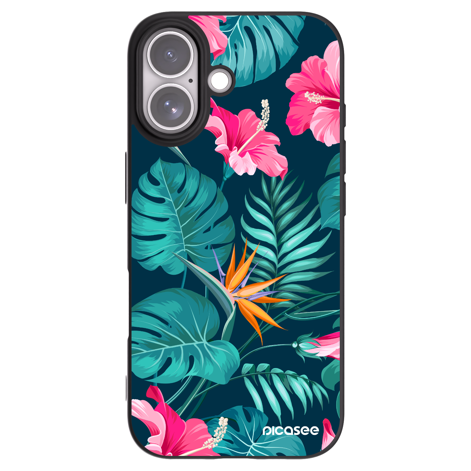 Picasee silikonový černý obal pro Apple iPhone 17 - Pink Monstera