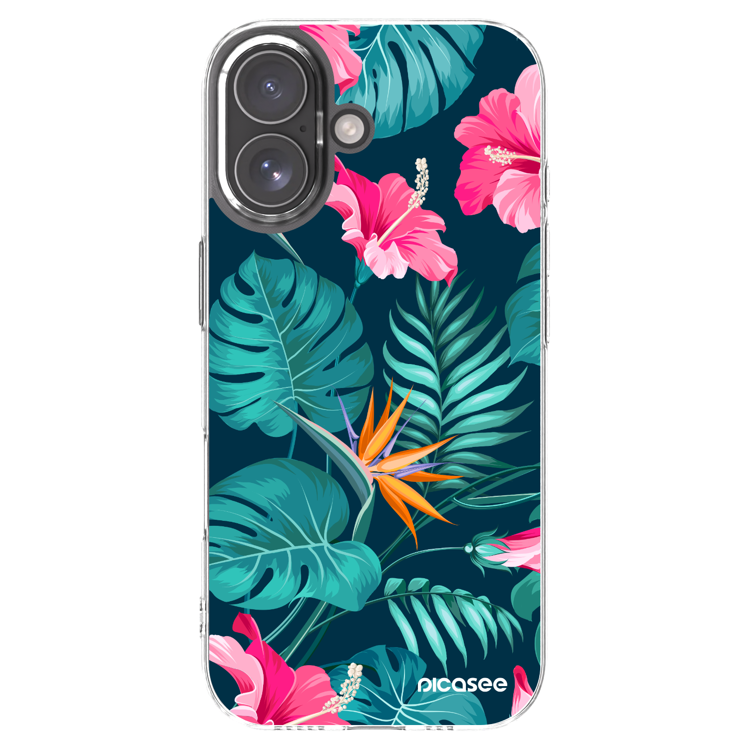 Picasee silikonový průhledný obal pro Apple iPhone 17 - Pink Monstera