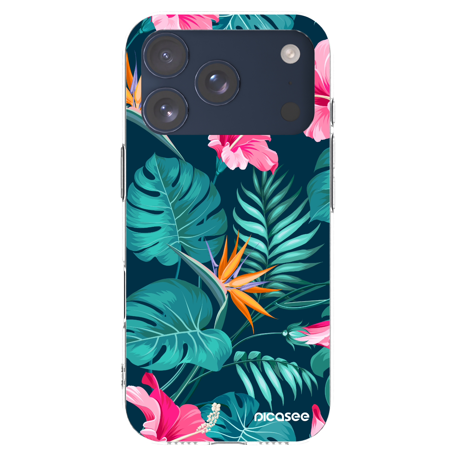 Picasee silikonový průhledný obal pro Apple iPhone 17 Pro - Pink Monstera