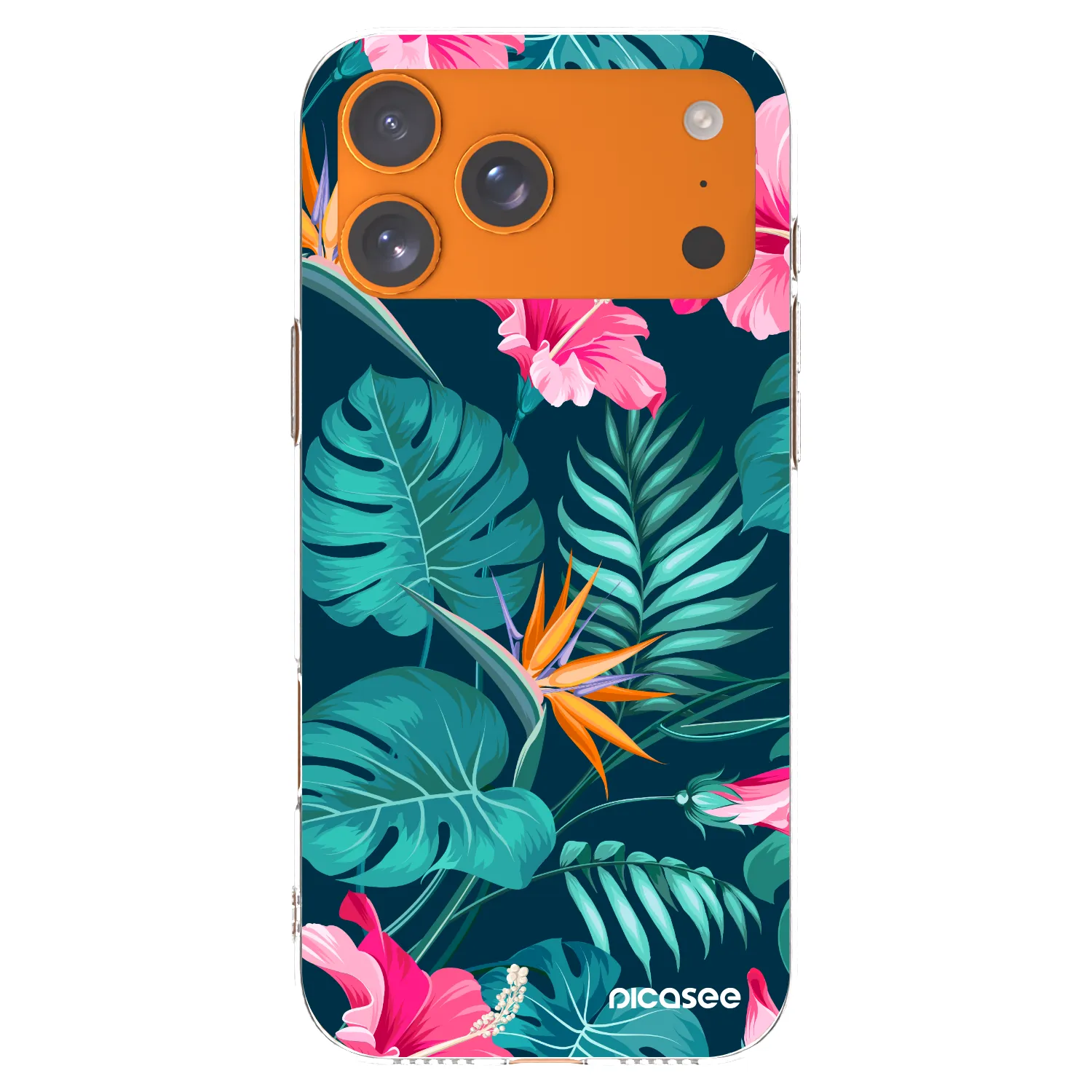 Picasee silikonový průhledný obal pro Apple iPhone 17 Pro Max - Pink Monstera