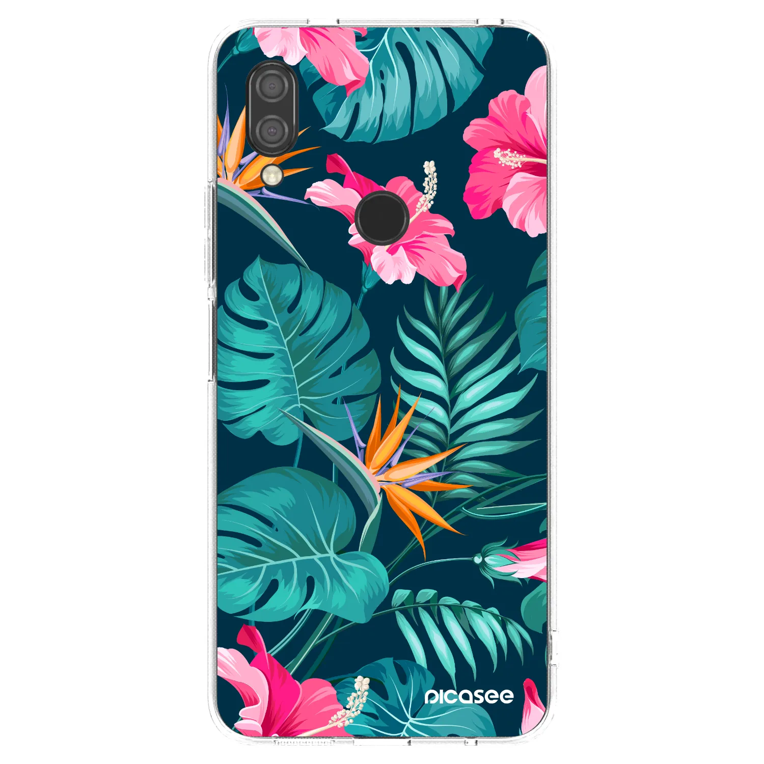 Picasee silikonový průhledný obal pro Xiaomi Redmi 7 - Pink Monstera