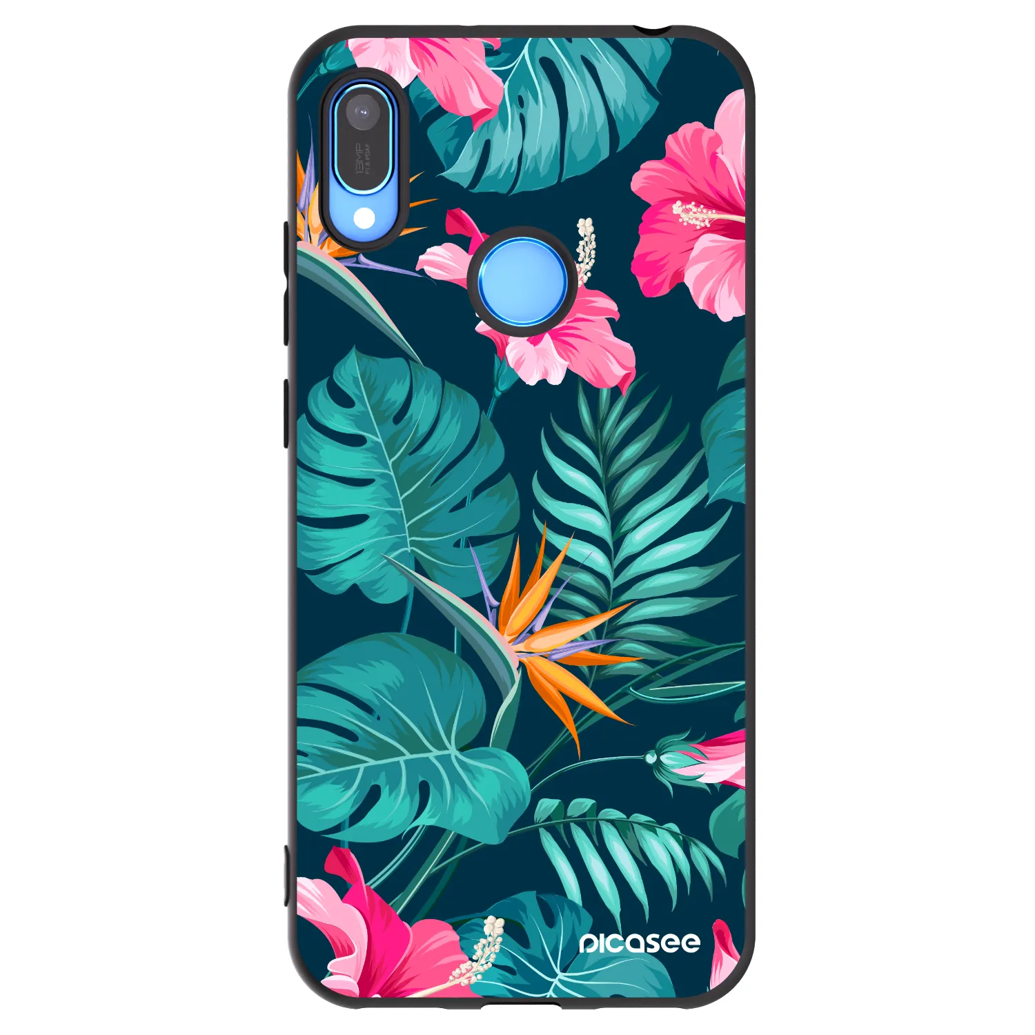 Picasee silikonový černý obal pro Huawei Y6 2019 - Pink Monstera