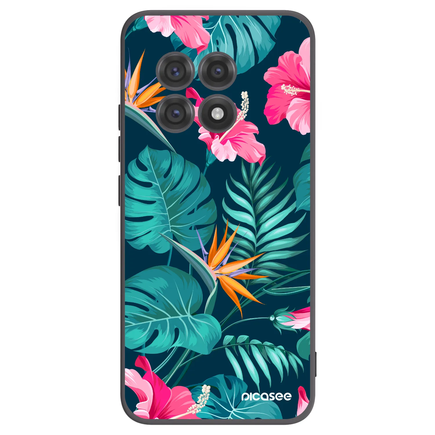 Picasee silikonový černý obal pro OnePlus 13R 5G - Pink Monstera