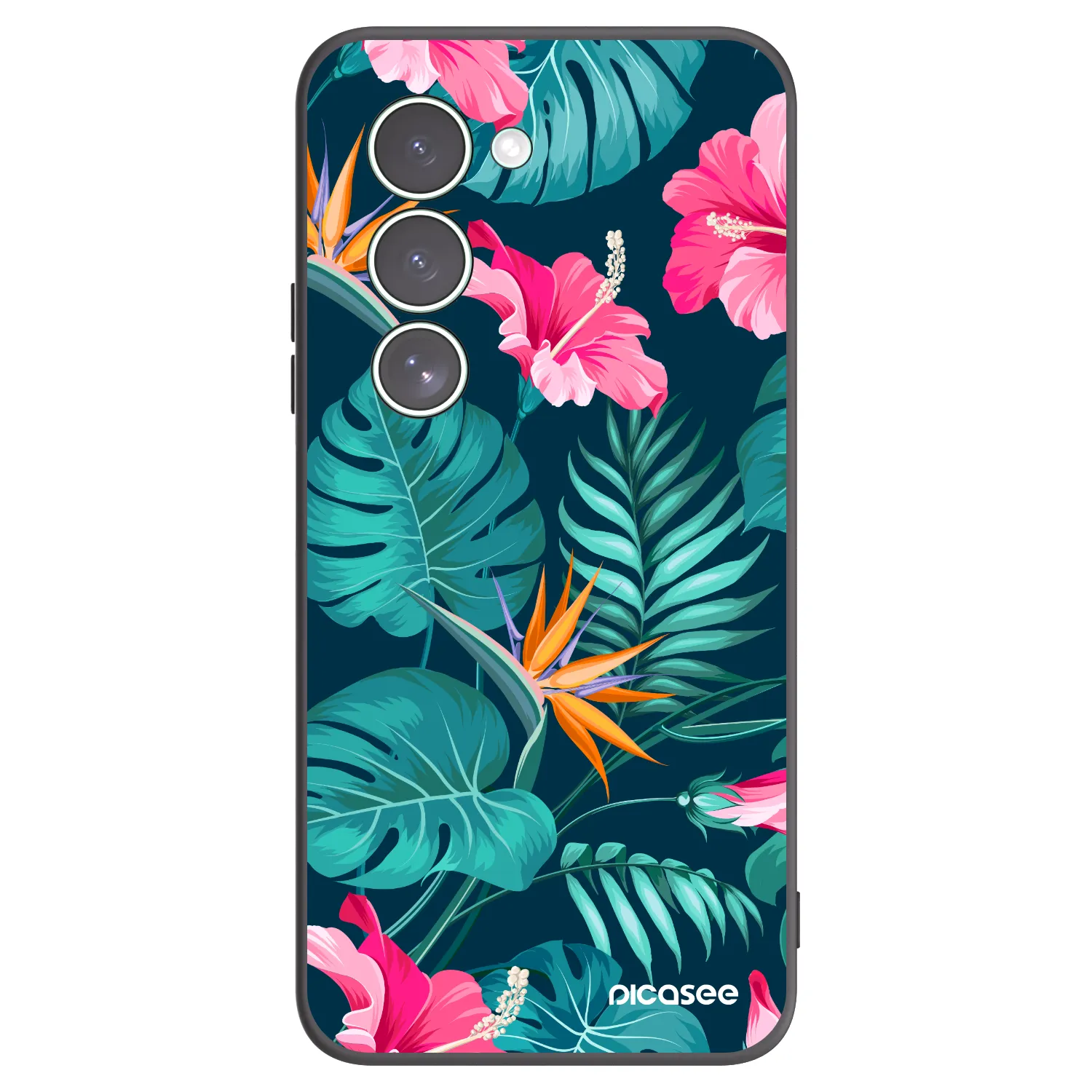 Picasee silikonový černý obal pro Xiaomi Redmi 15 5G - Pink Monstera