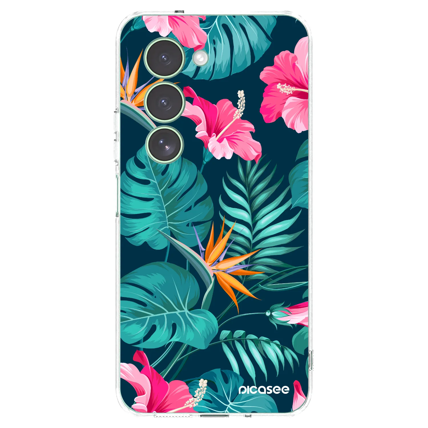 Picasee silikonový průhledný obal pro Xiaomi Redmi 15 5G - Pink Monstera