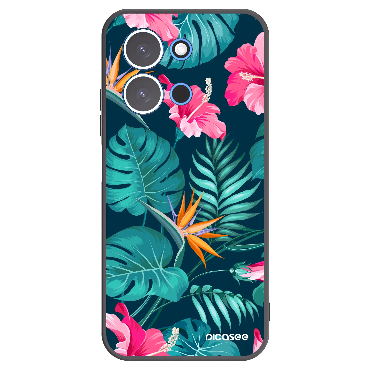 Picasee silikonový černý obal pro Xiaomi Redmi 15C 4G - Pink Monstera