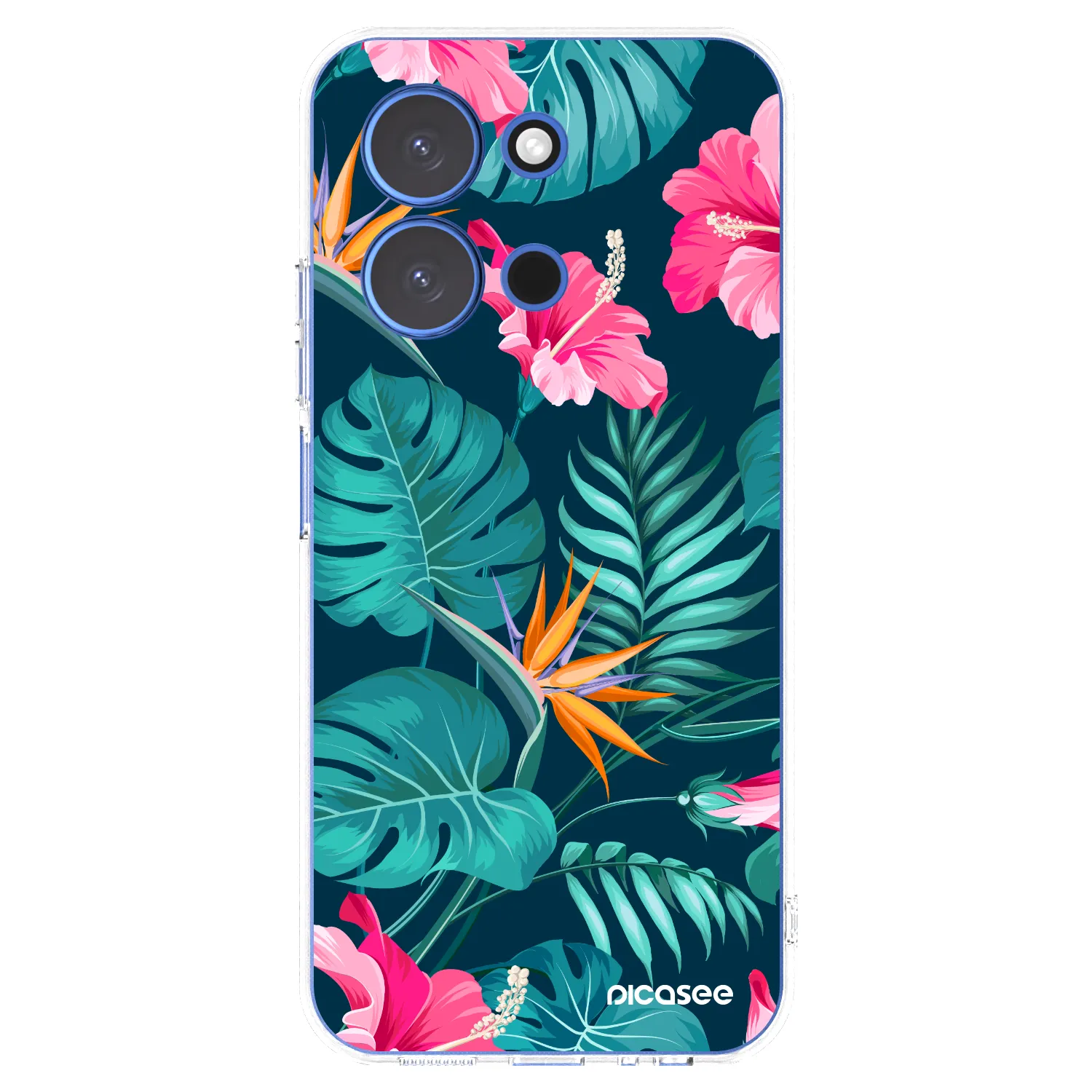 Picasee silikonový průhledný obal pro Xiaomi Redmi 15C 4G - Pink Monstera
