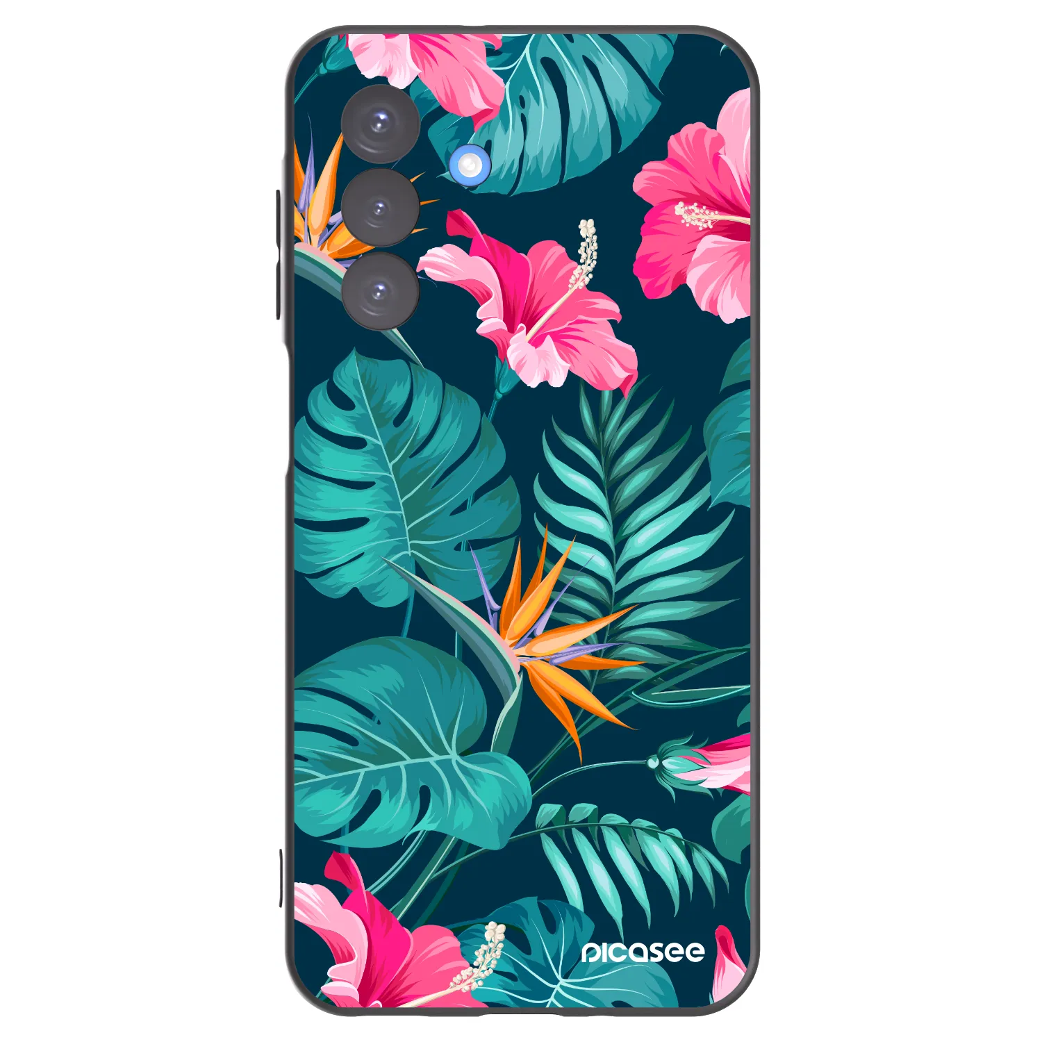 Picasee silikonový černý obal pro Samsung Galaxy A17 5G - Pink Monstera