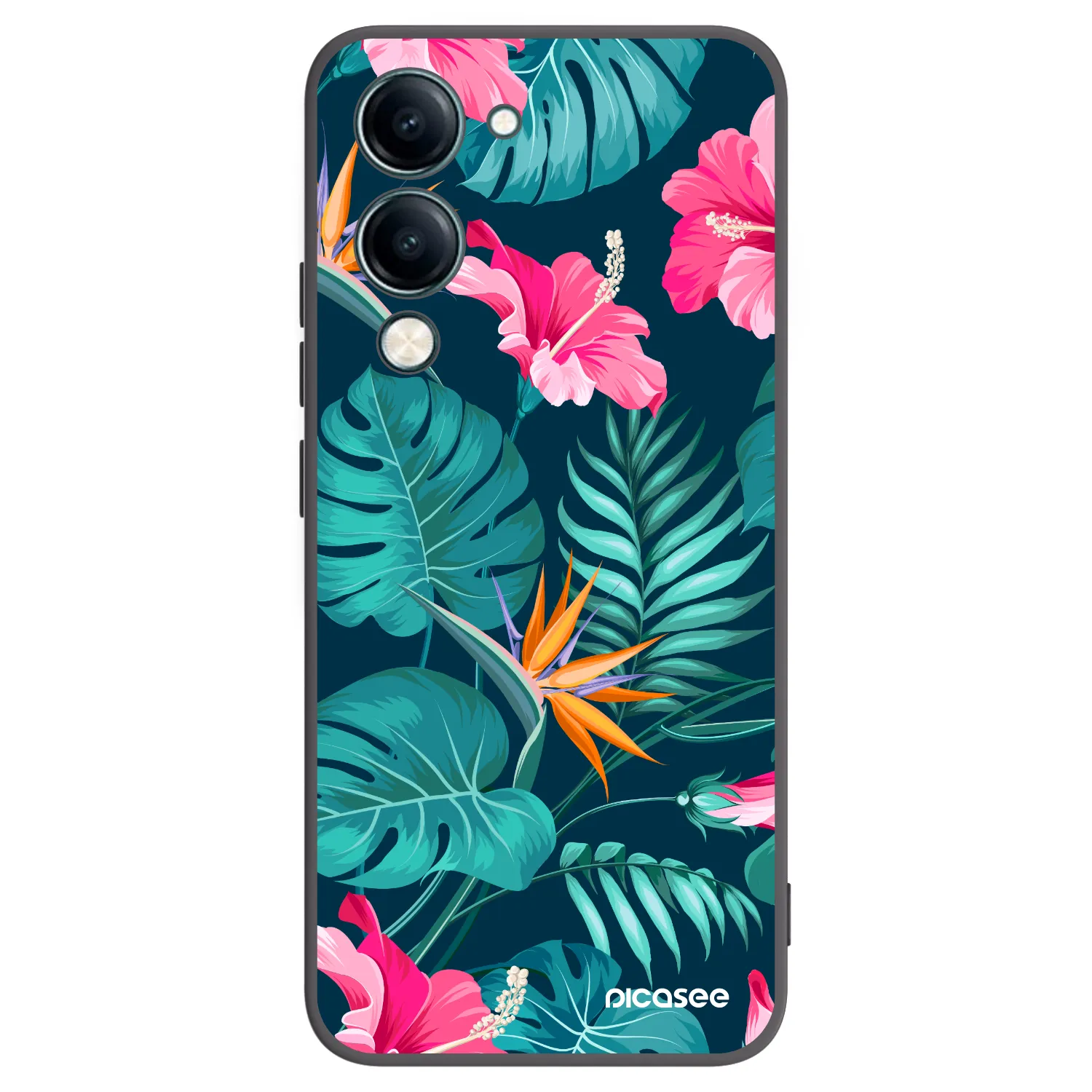 Picasee silikonový černý obal pro Vivo Y29s 5G - Pink Monstera