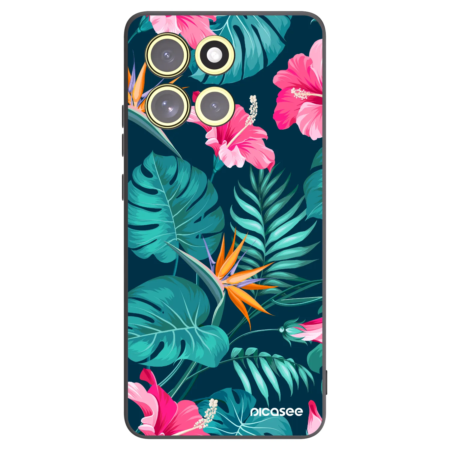Picasee silikonový černý obal pro Motorola Moto G86 Power 5G - Pink Monstera